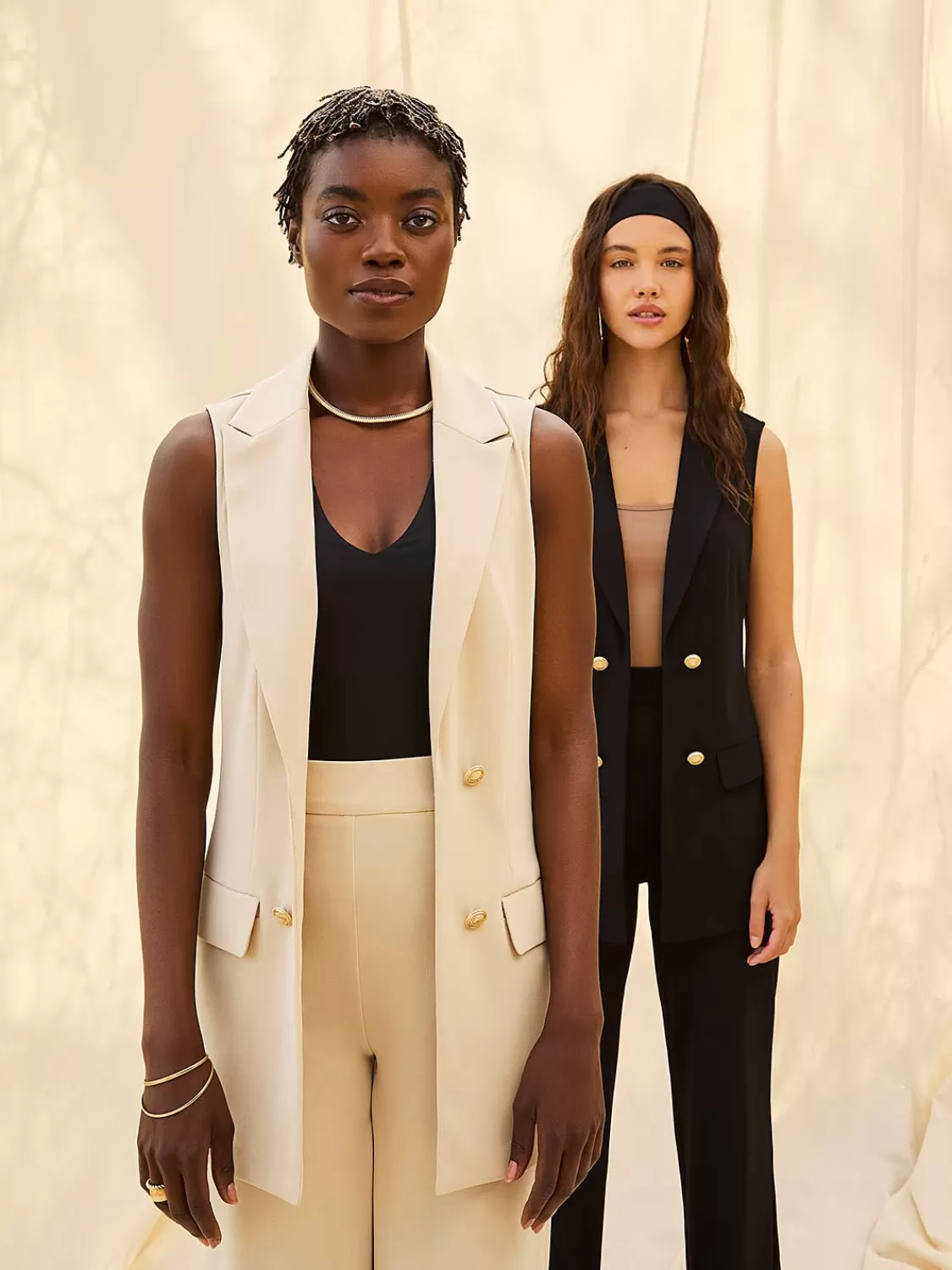 Suzy Shier Suiting | Blazers & Vests*4-Button Sleeveless Open Blazer