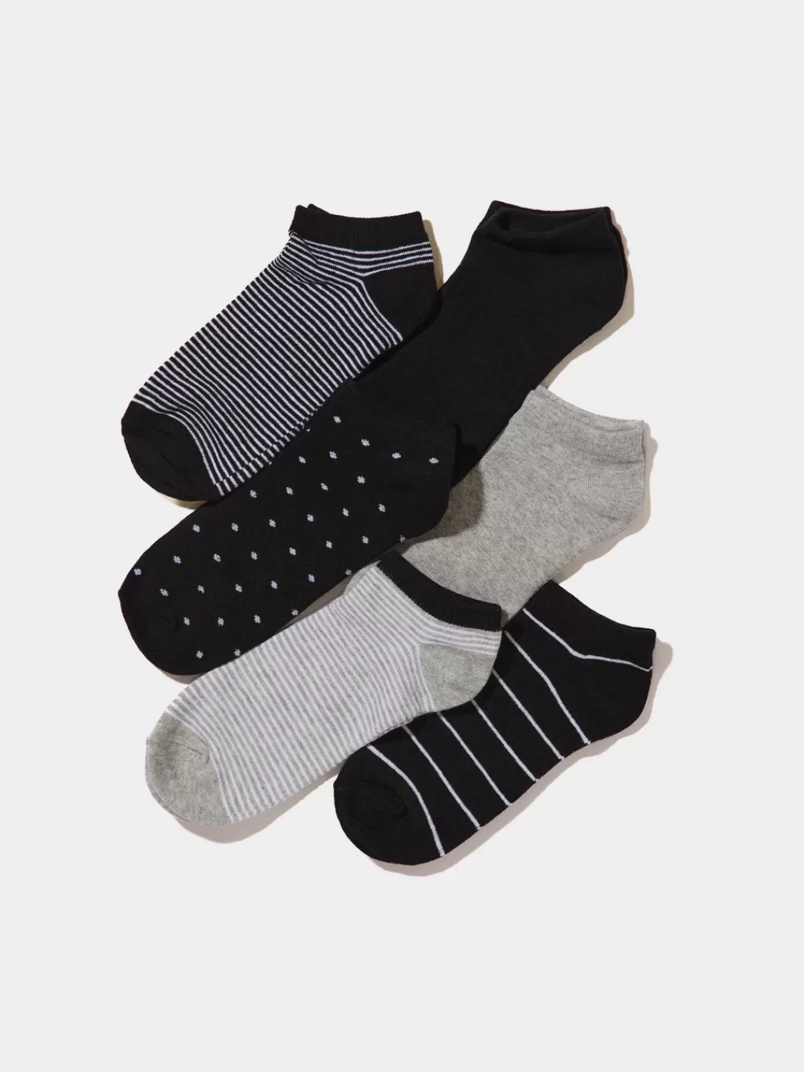 Suzy Shier Socks & Tights*6-Pack Of Striped & Dot Print Socks