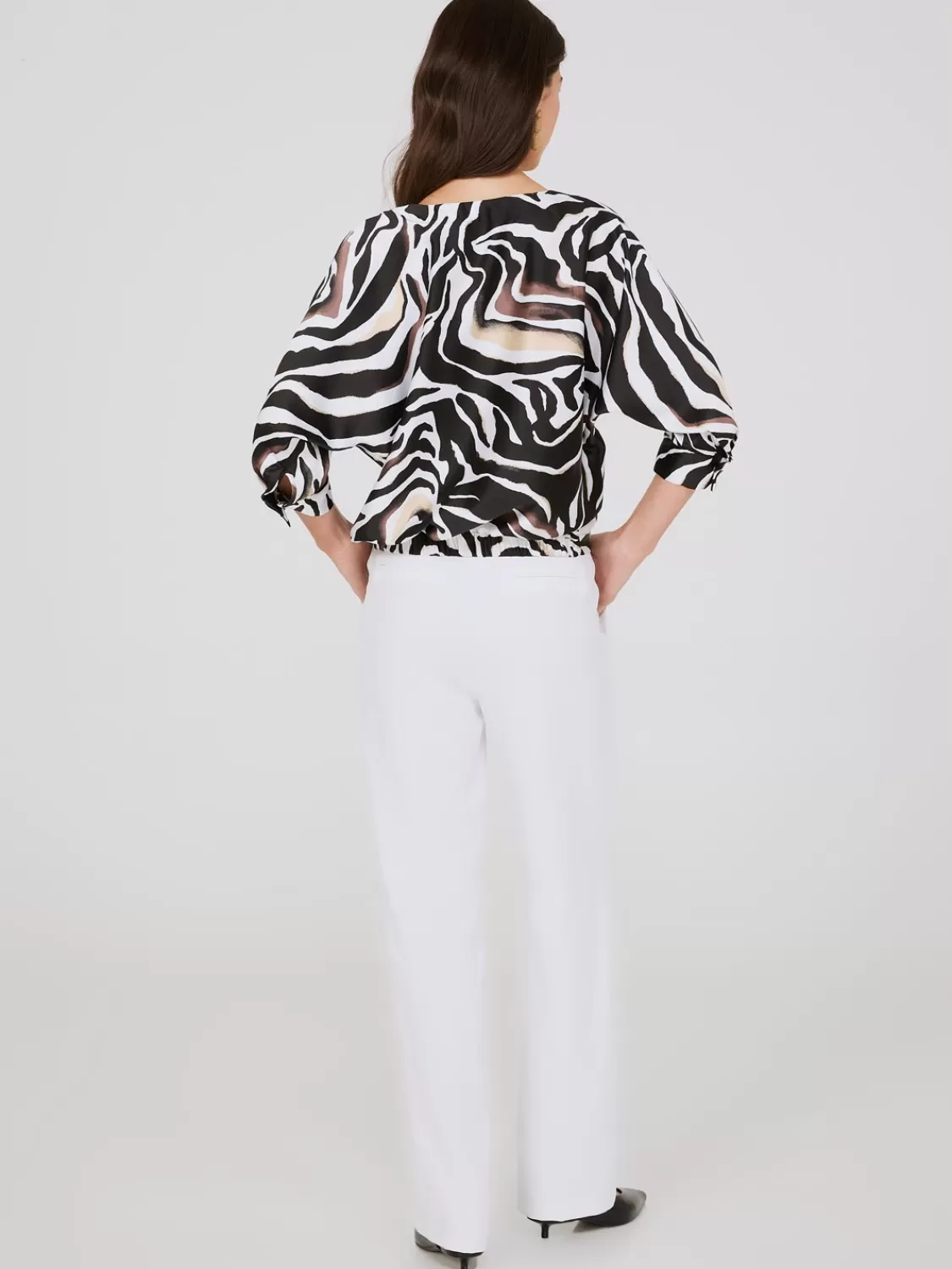 Suzy Shier Tops | Short Sleeve*Animal Print Satin Dolman Sleeve Top