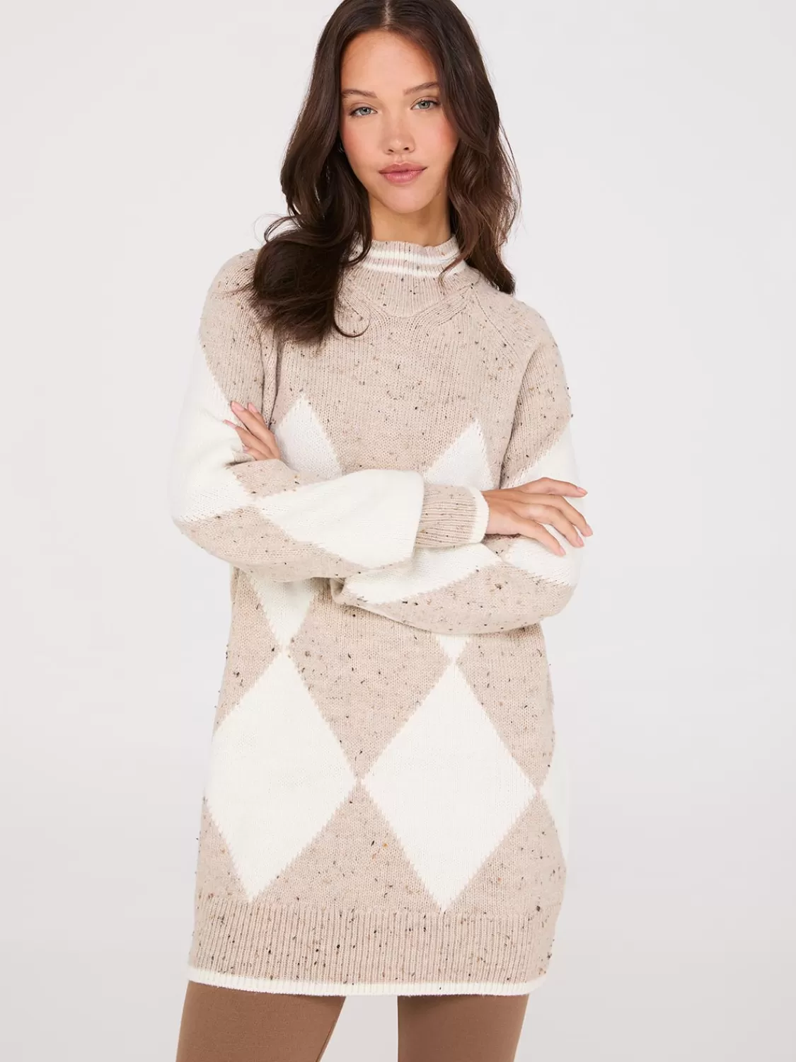 Suzy Shier Long Sleeve | Sweaters & Cardigans*Argyle Mock Neck Sweater