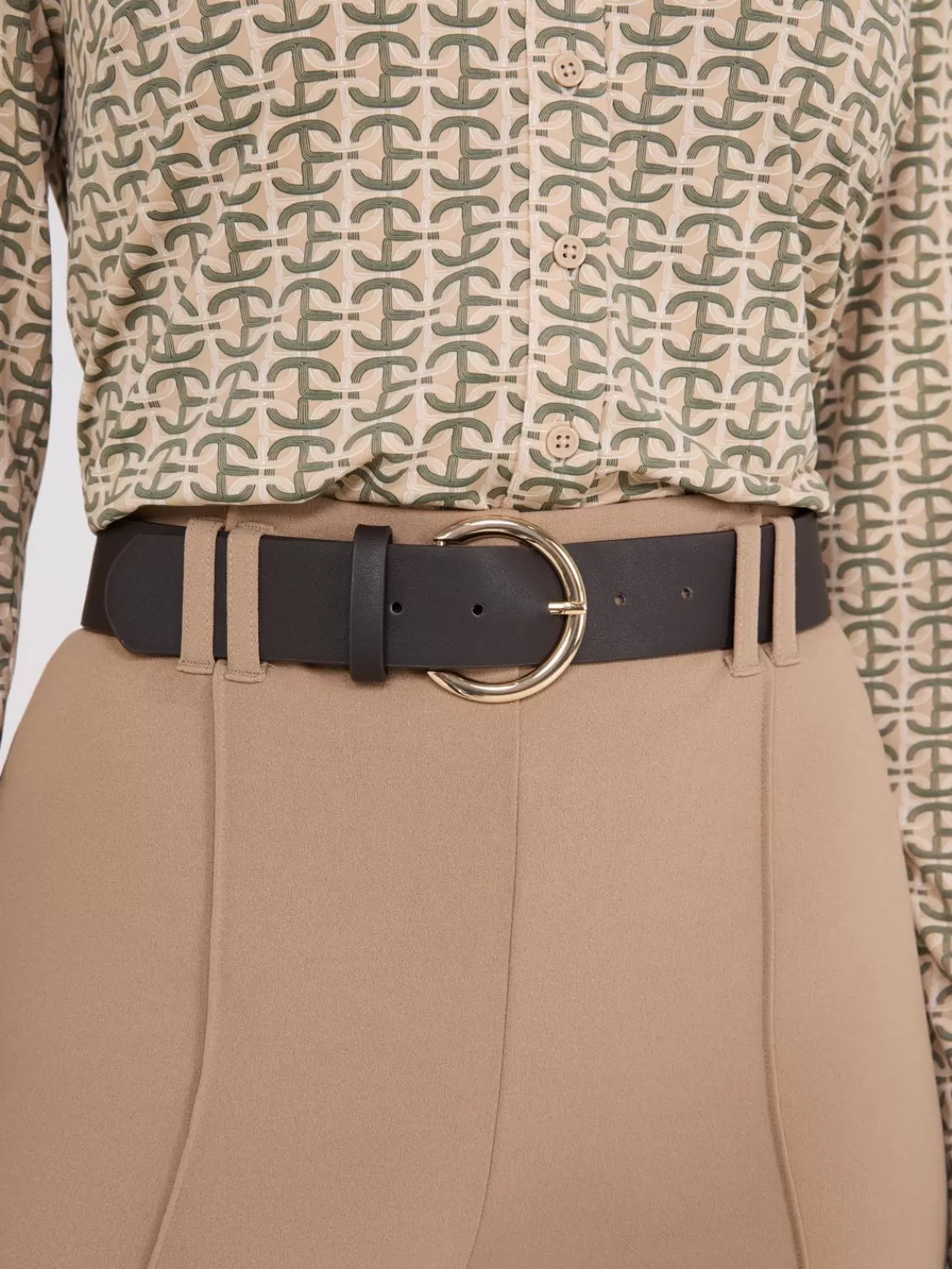 Suzy Shier Bottoms | Pants*Belted Front Pintuck Pants