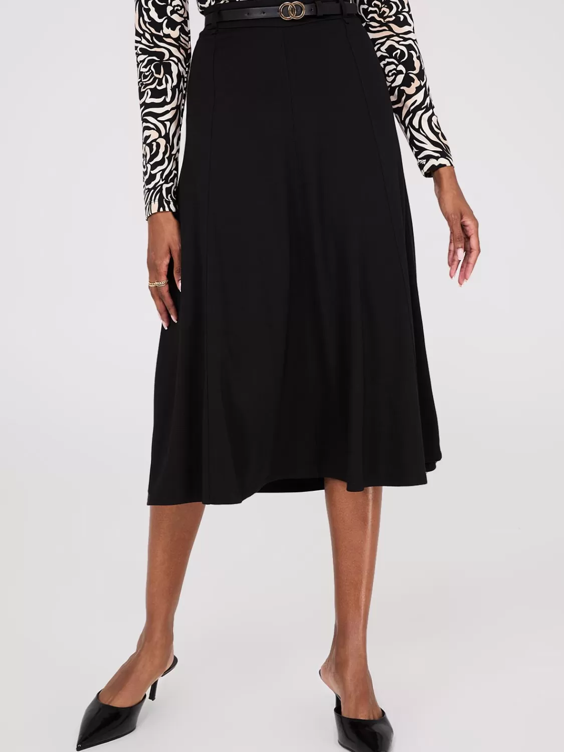 Suzy Shier Bottoms | Skirts*Belted Panel Midi Skirt