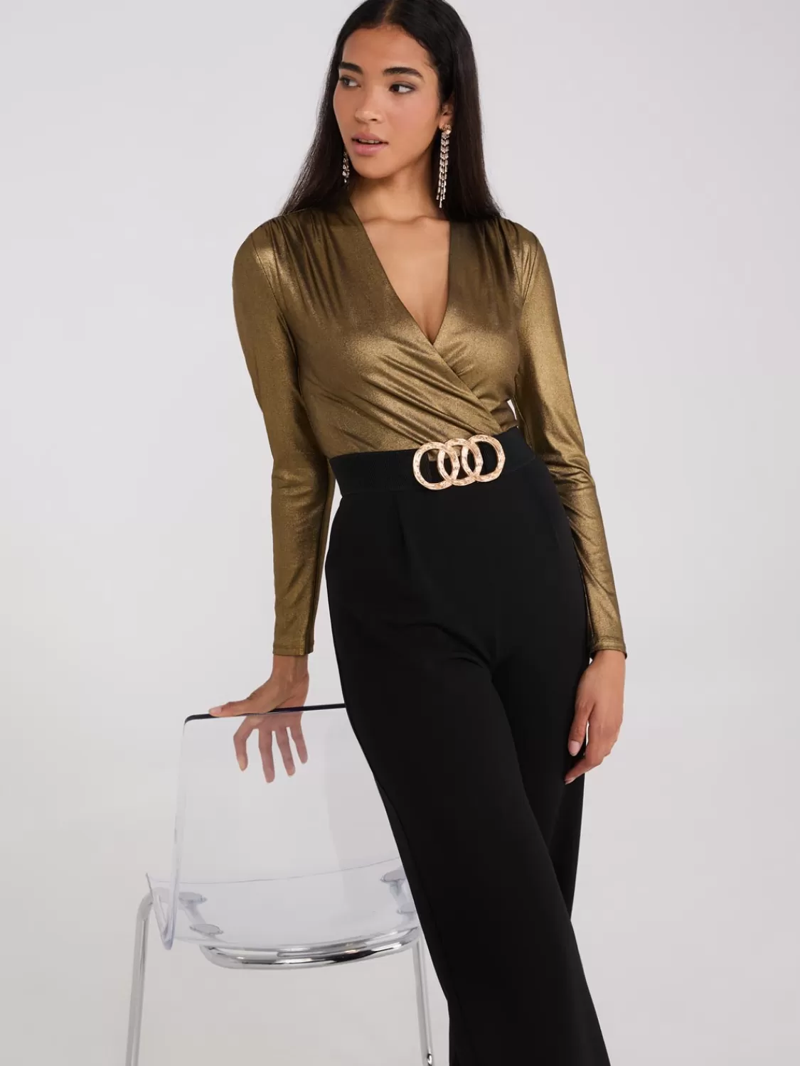 Suzy Shier Belts, Handbags & Shoes* Belt With Gold Buckle