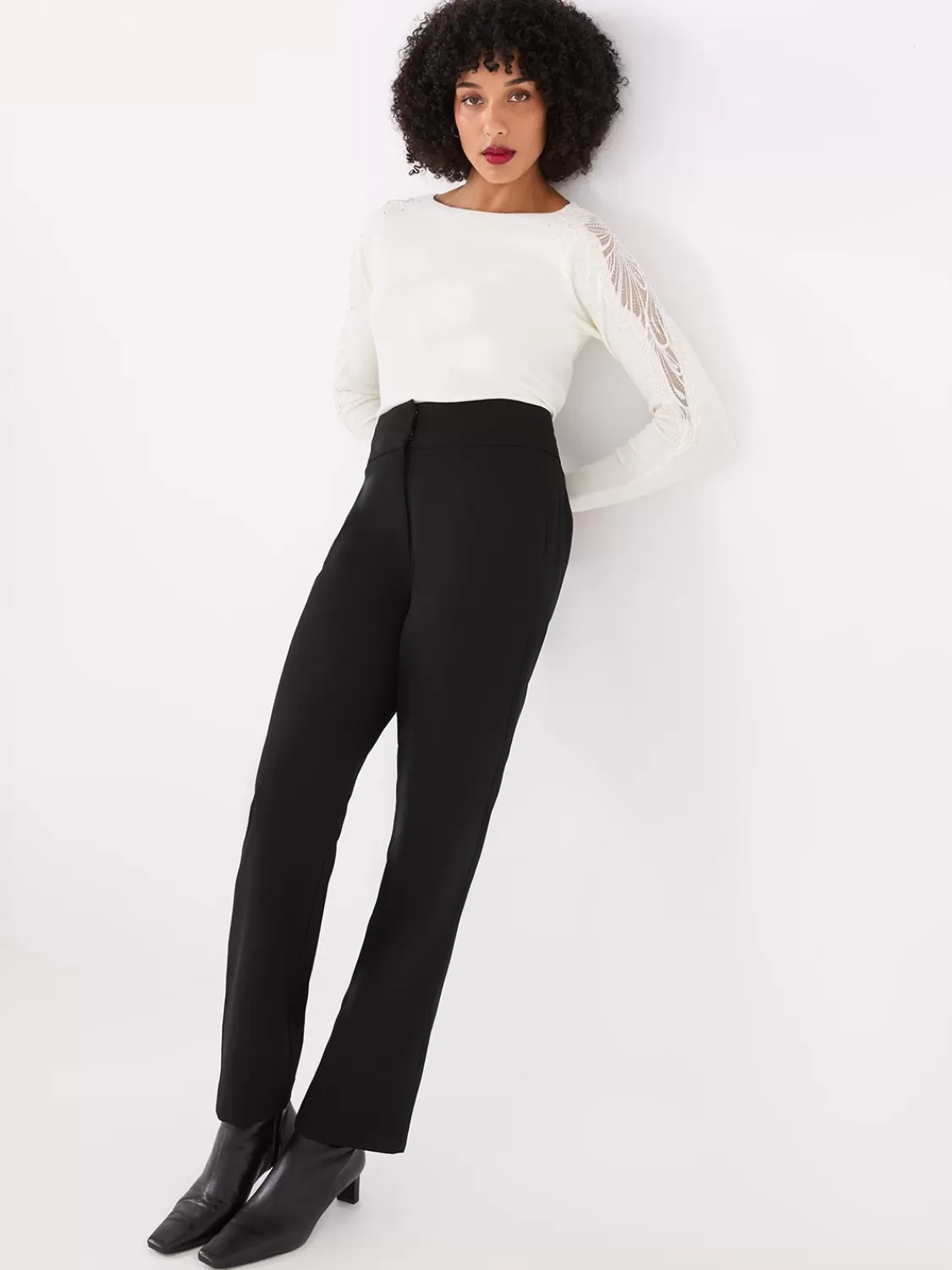 Suzy Shier Long Sleeve | Fashion Tops*Boat Neck Sweater With Embellished Sleeves