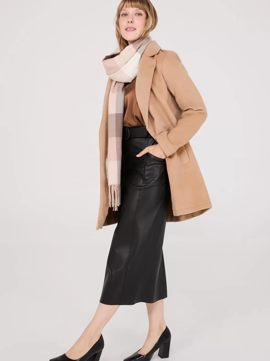 Suzy Shier Coats | Coats*Brushed Open Front Car Coat