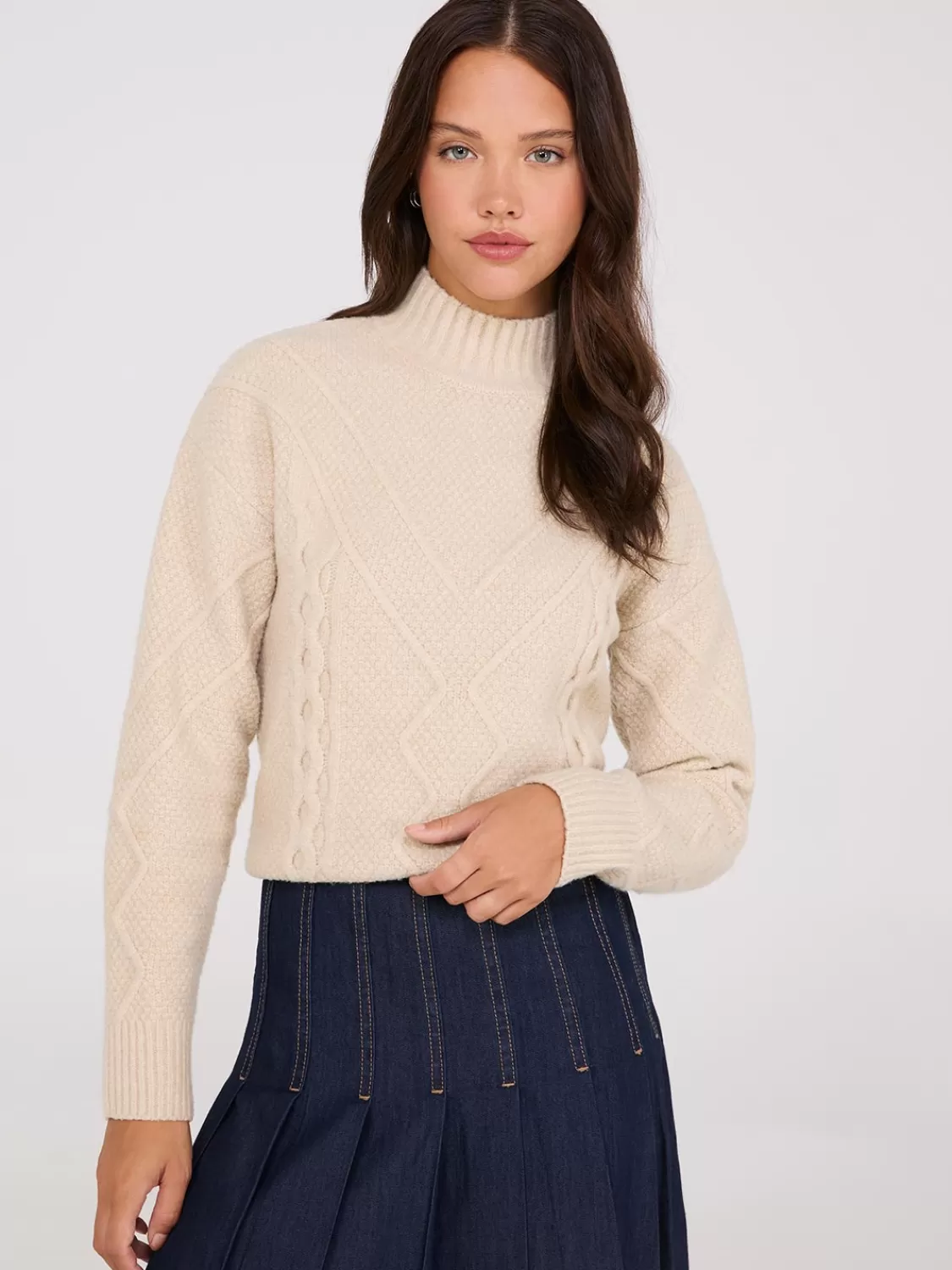 Suzy Shier Long Sleeve | Sweaters & Cardigans*Cable Knit Mock Neck Sweater