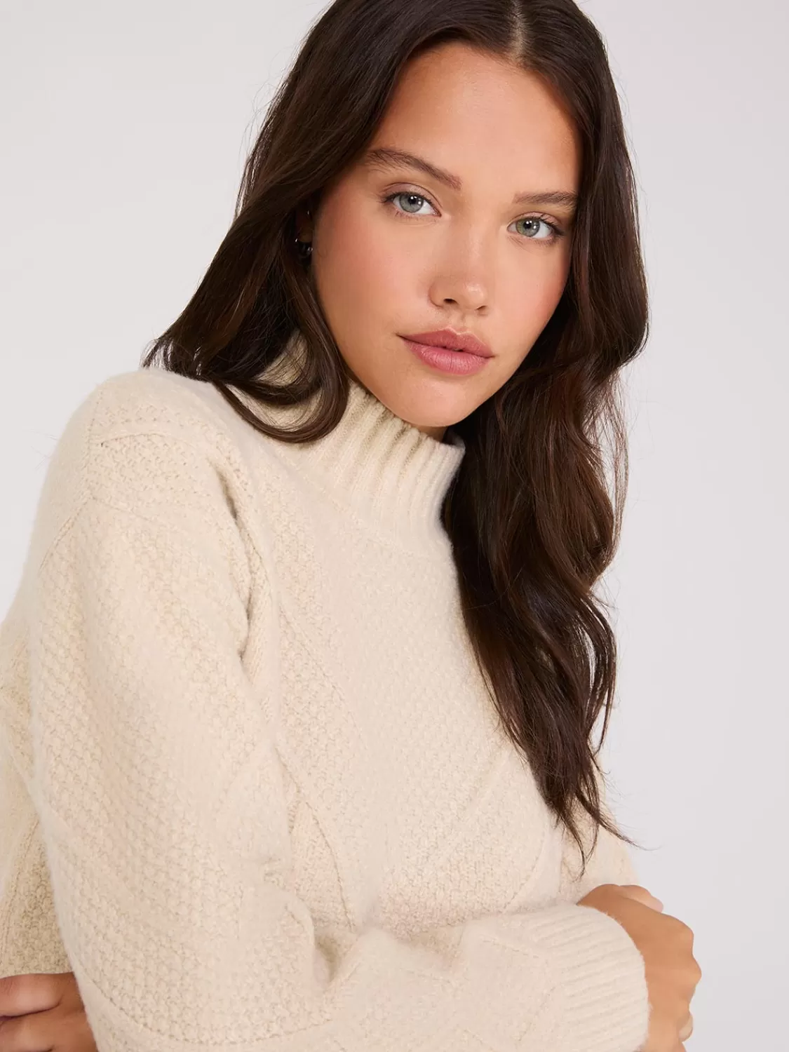 Suzy Shier Long Sleeve | Sweaters & Cardigans*Cable Knit Mock Neck Sweater