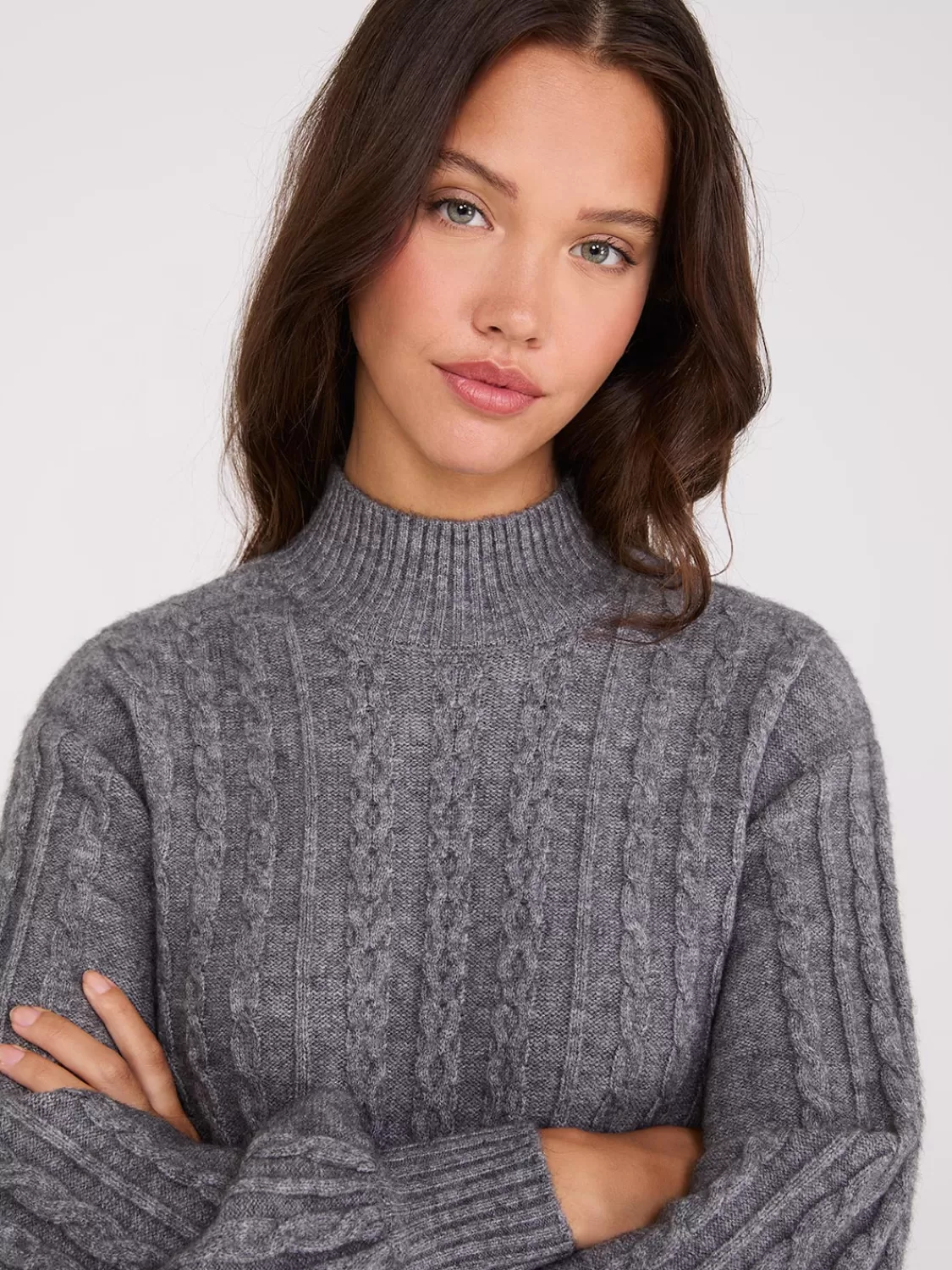 Suzy Shier Casual Dresses | Mini*Cable Knit Mock Neck Sweater Dress