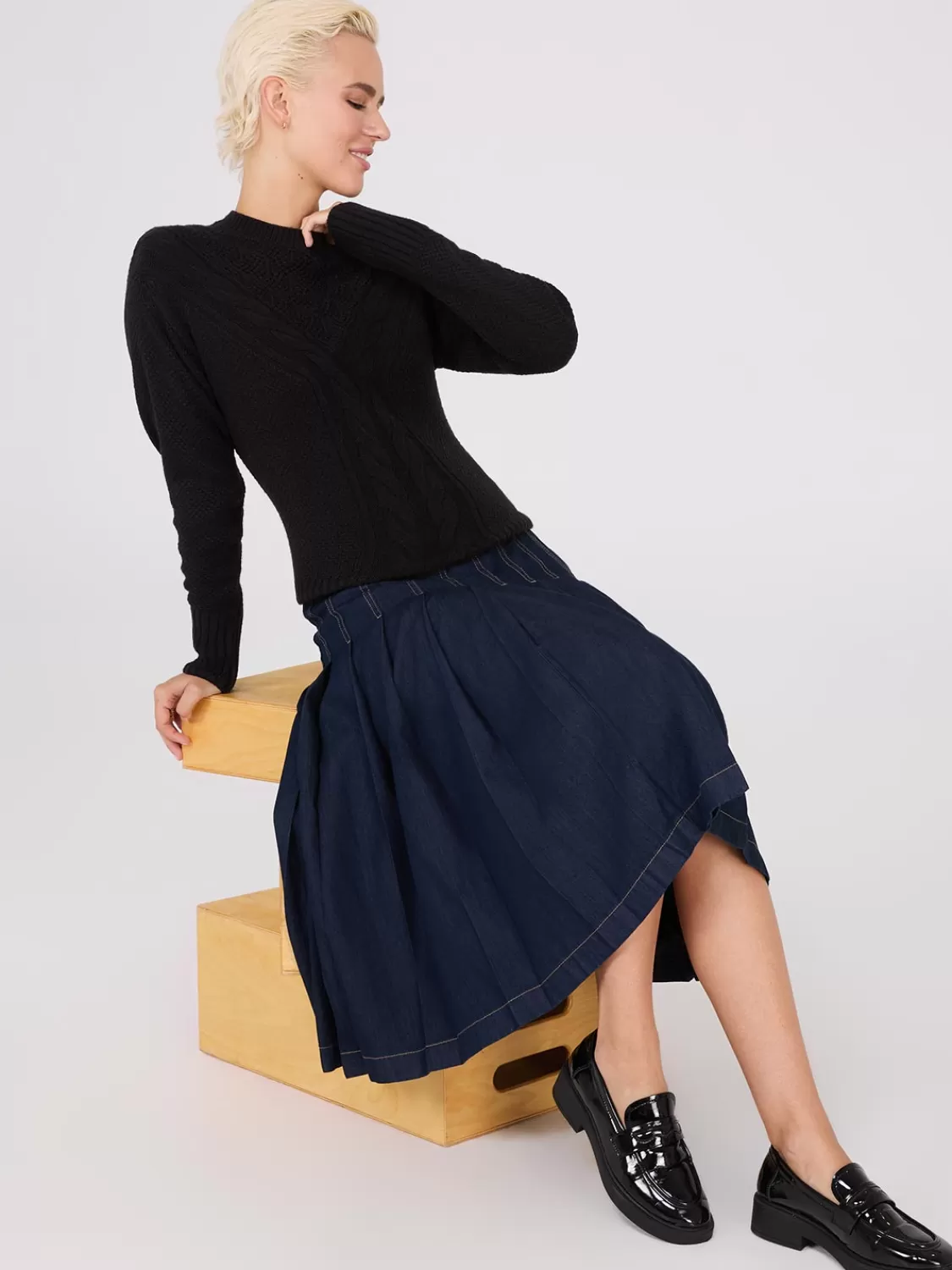 Suzy Shier Long Sleeve | Sweaters & Cardigans*Cable Knit Pointelle Sweater