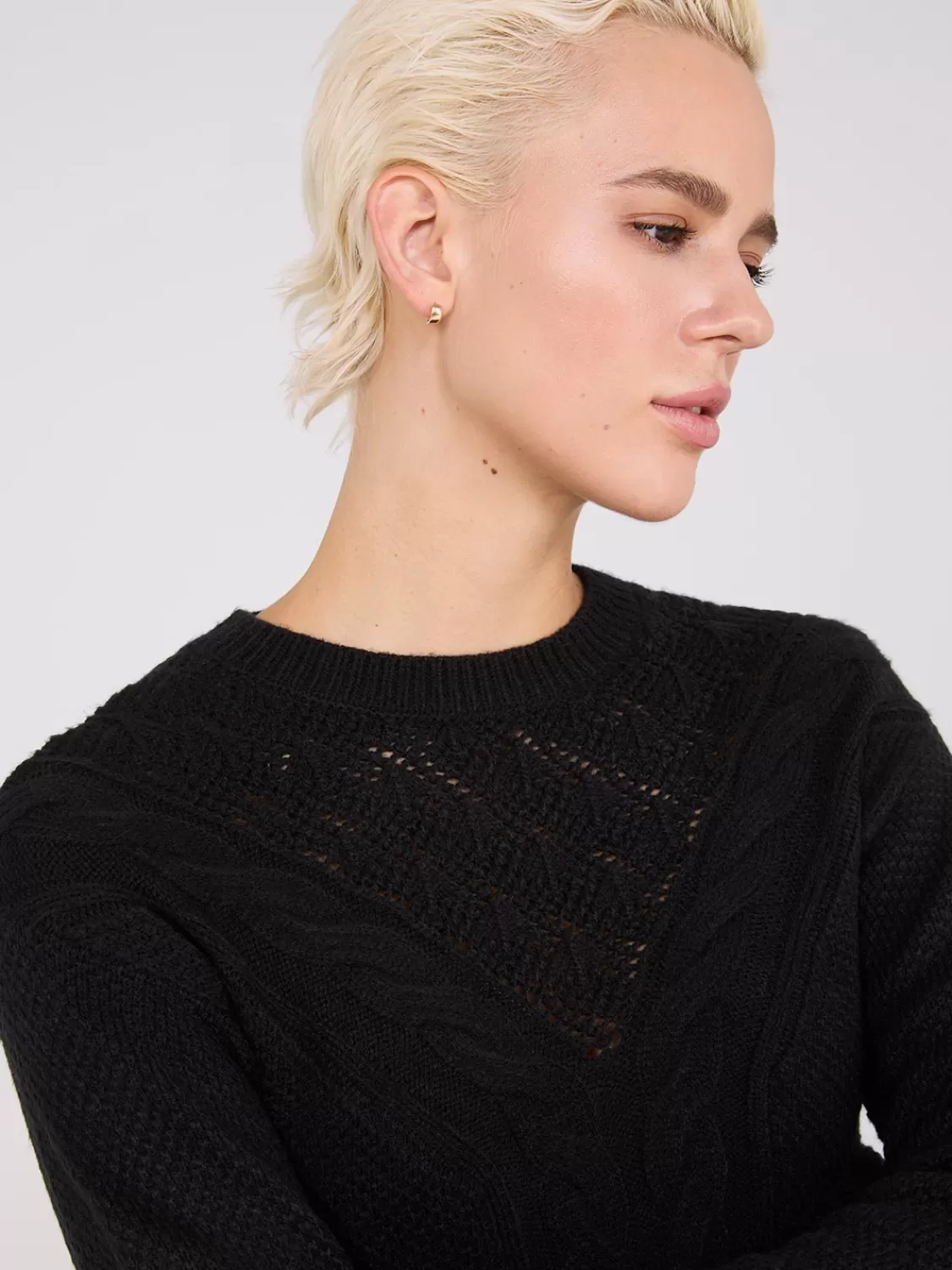 Suzy Shier Long Sleeve | Sweaters & Cardigans*Cable Knit Pointelle Sweater