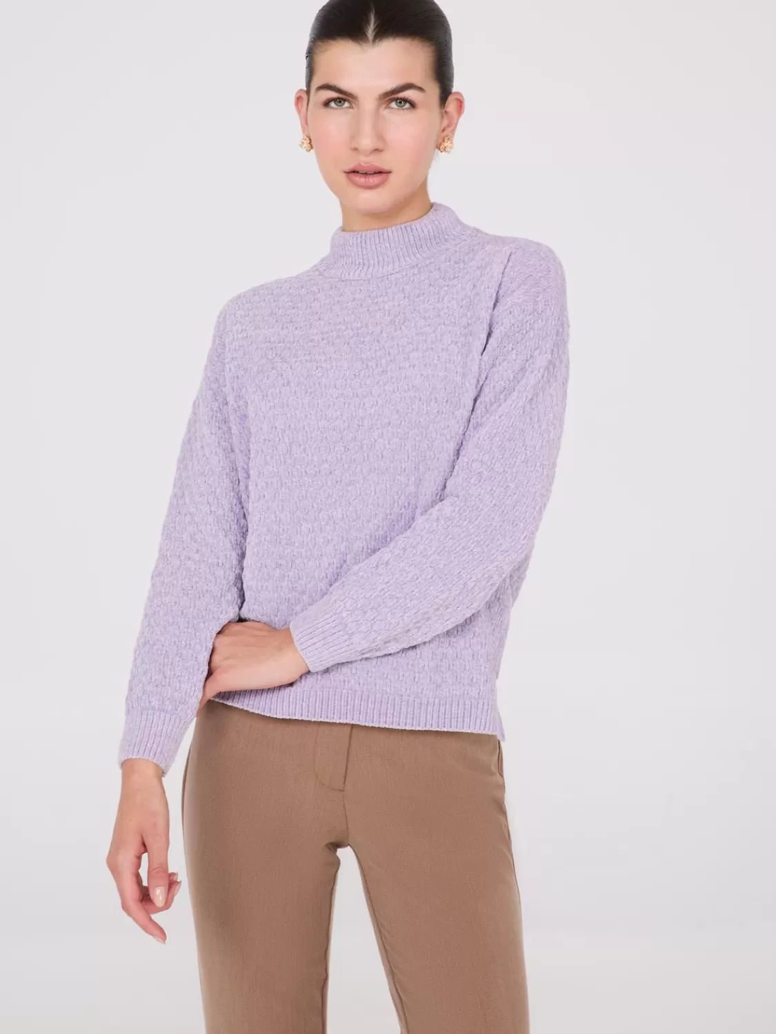 Suzy Shier Long Sleeve | Sweaters & Cardigans*Chenille Mock Neck Sweater
