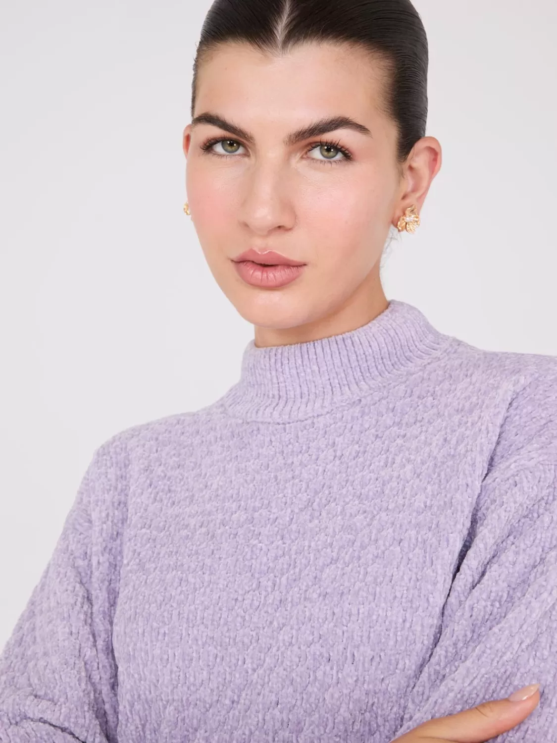 Suzy Shier Long Sleeve | Sweaters & Cardigans*Chenille Mock Neck Sweater