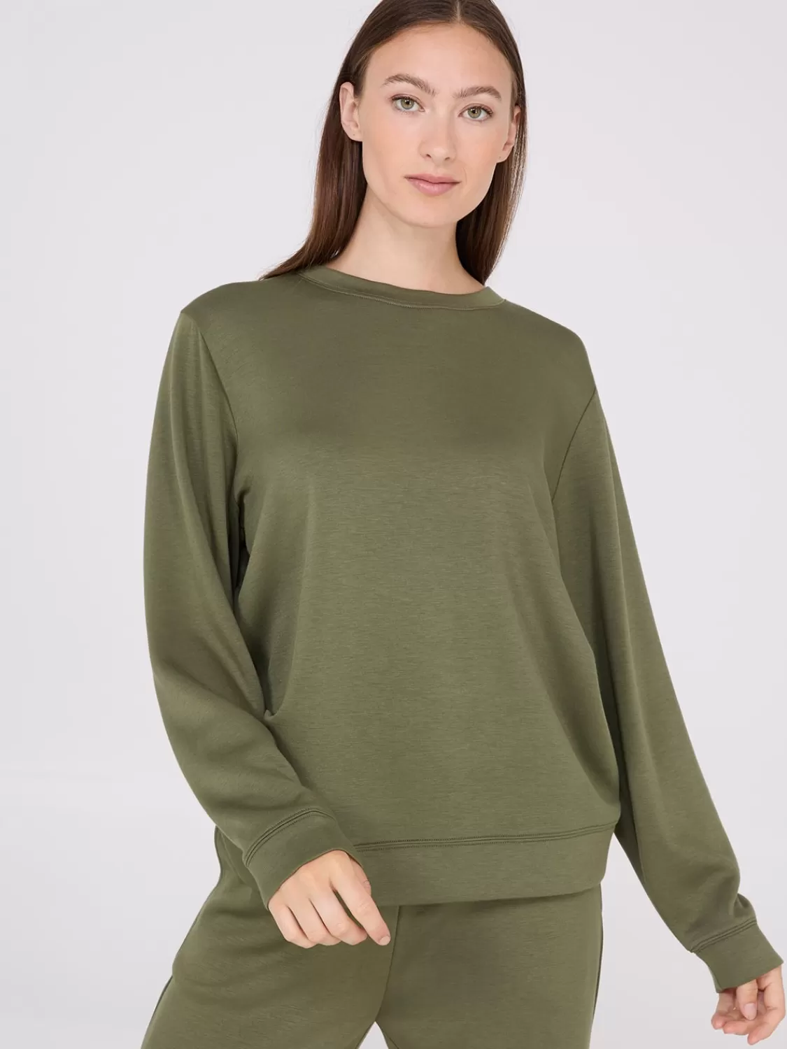 Suzy Shier Lounge & Pjs | Long Sleeve*Cloud Fleece Drop Shoulder Sweatshirt