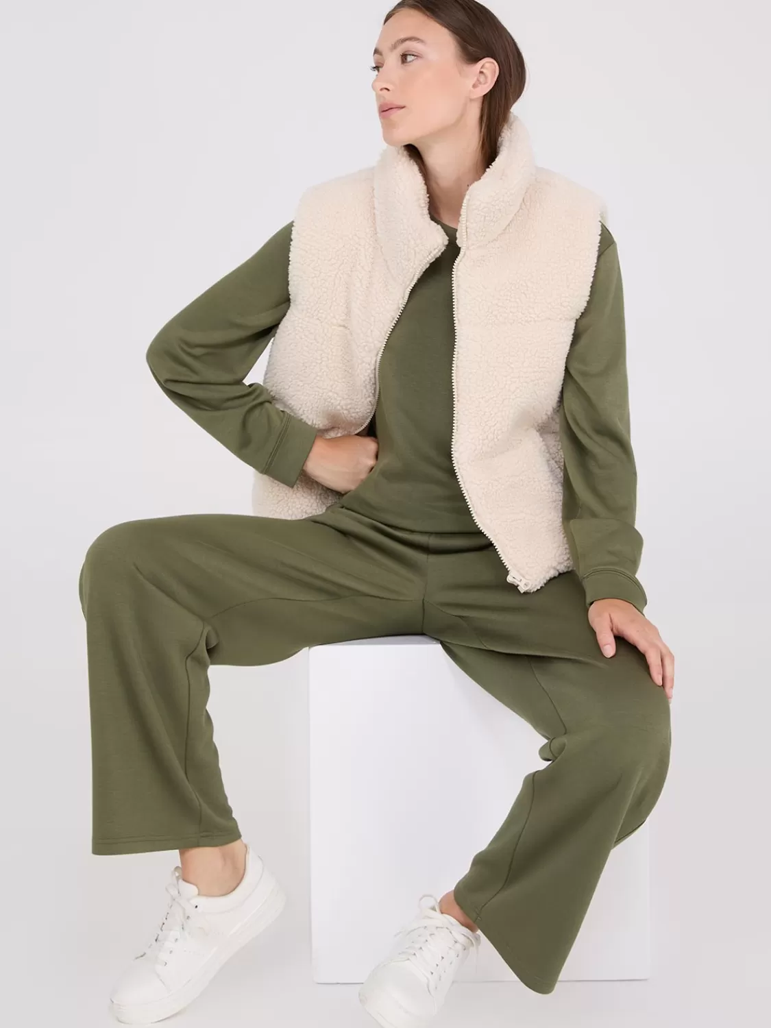 Suzy Shier Lounge & Pjs | Long Sleeve*Cloud Fleece Drop Shoulder Sweatshirt