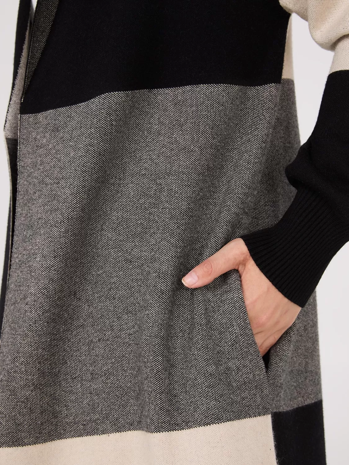 Suzy Shier Long Sleeve | Sweaters & Cardigans*Collared Colour Block Long Duster
