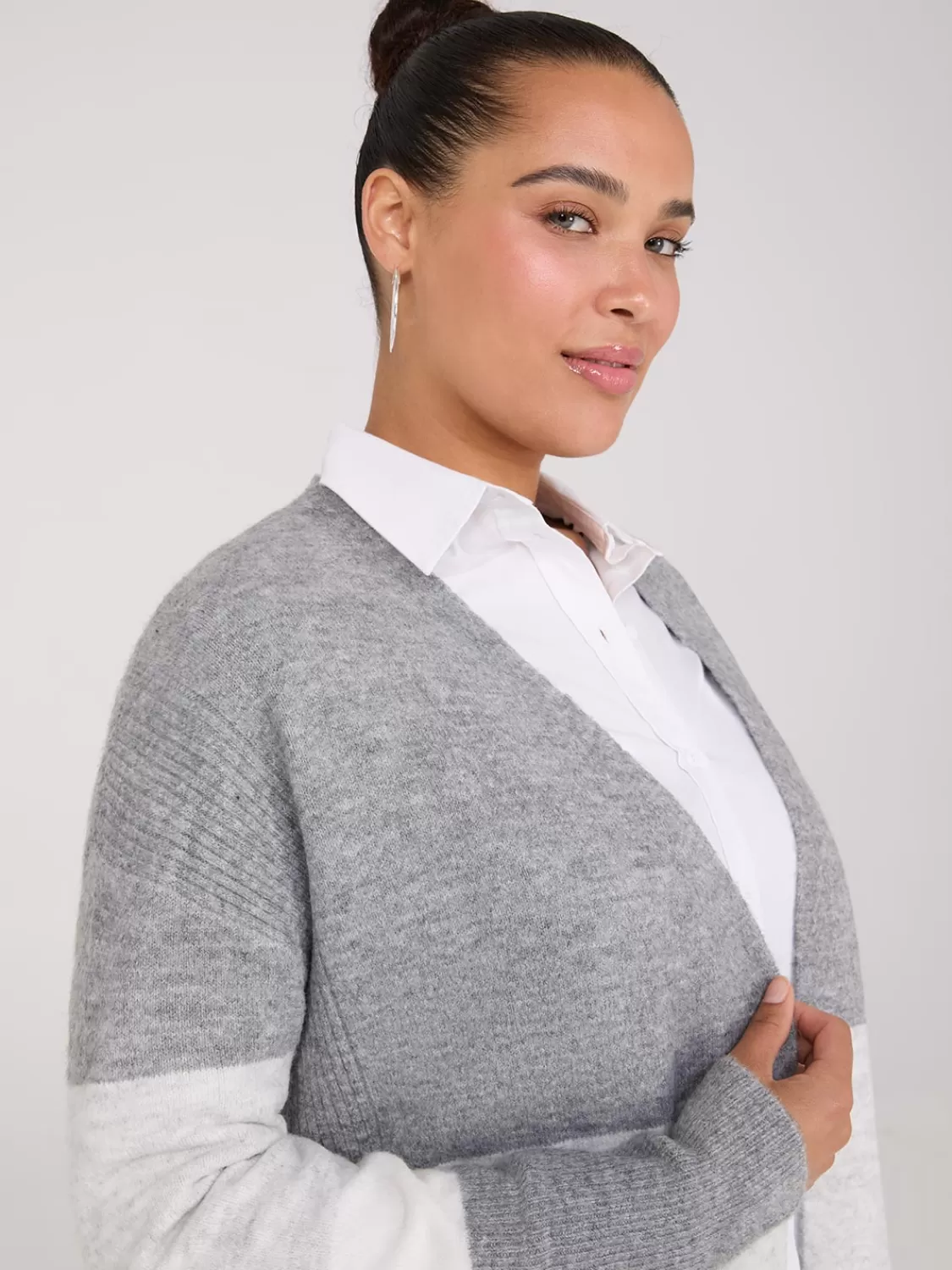 Suzy Shier Long Sleeve | Sweaters & Cardigans*Colour Block Duster With Side Slits
