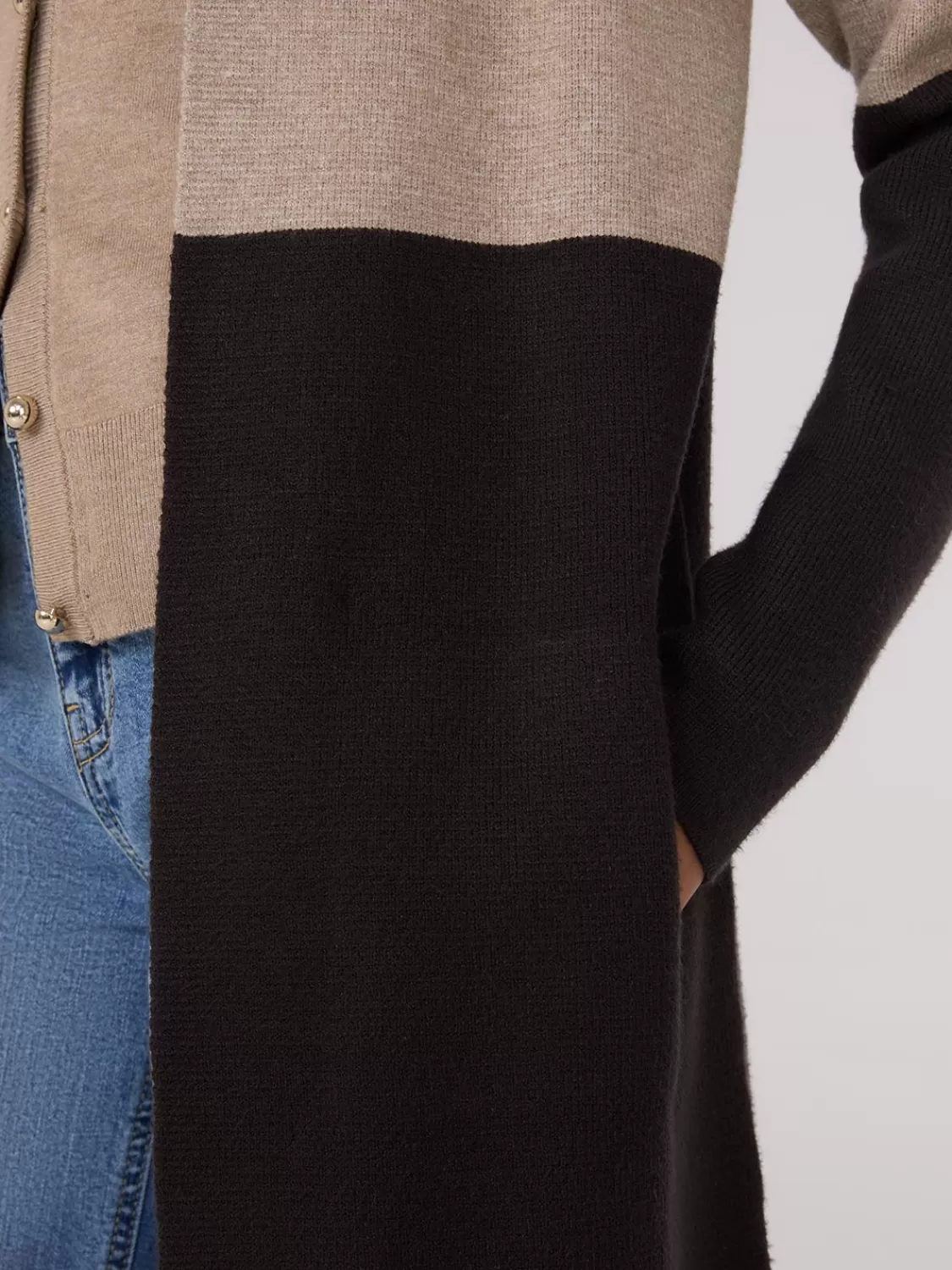 Suzy Shier Long Sleeve | Sweaters & Cardigans*Colour Block Notch Collar Duster