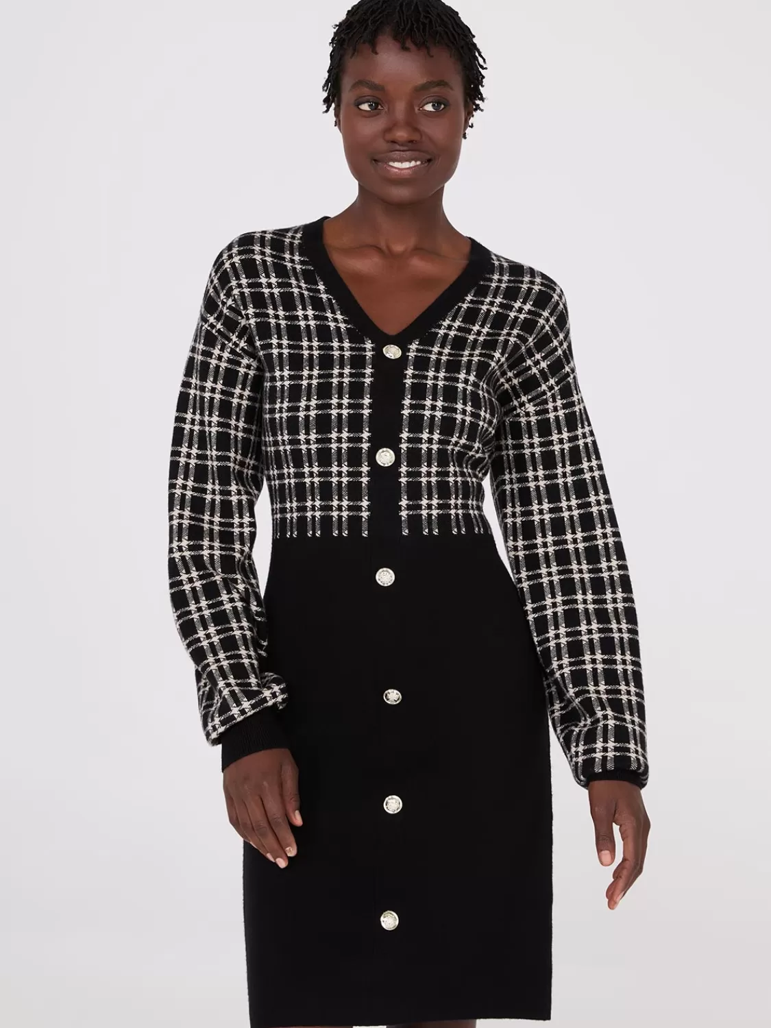Suzy Shier Work Dresses | Dresses*Colour Block V-Neck Sweater Dress