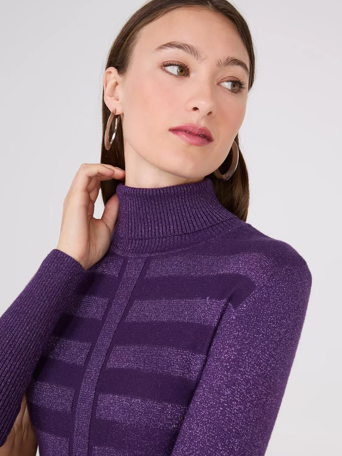 Suzy Shier Long Sleeve | Sweaters & Cardigans*Contrasting Stitch Turtleneck Ribbed Sweater
