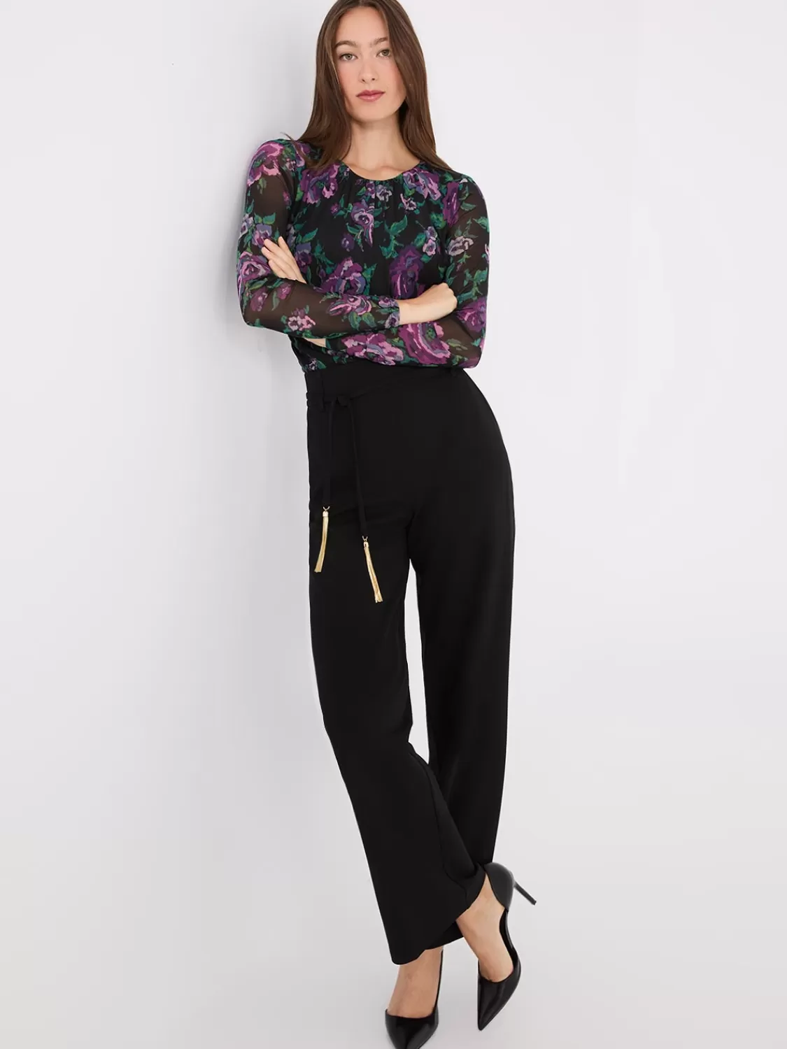 Suzy Shier Bottoms | Pants*Crepe Pants With Sash