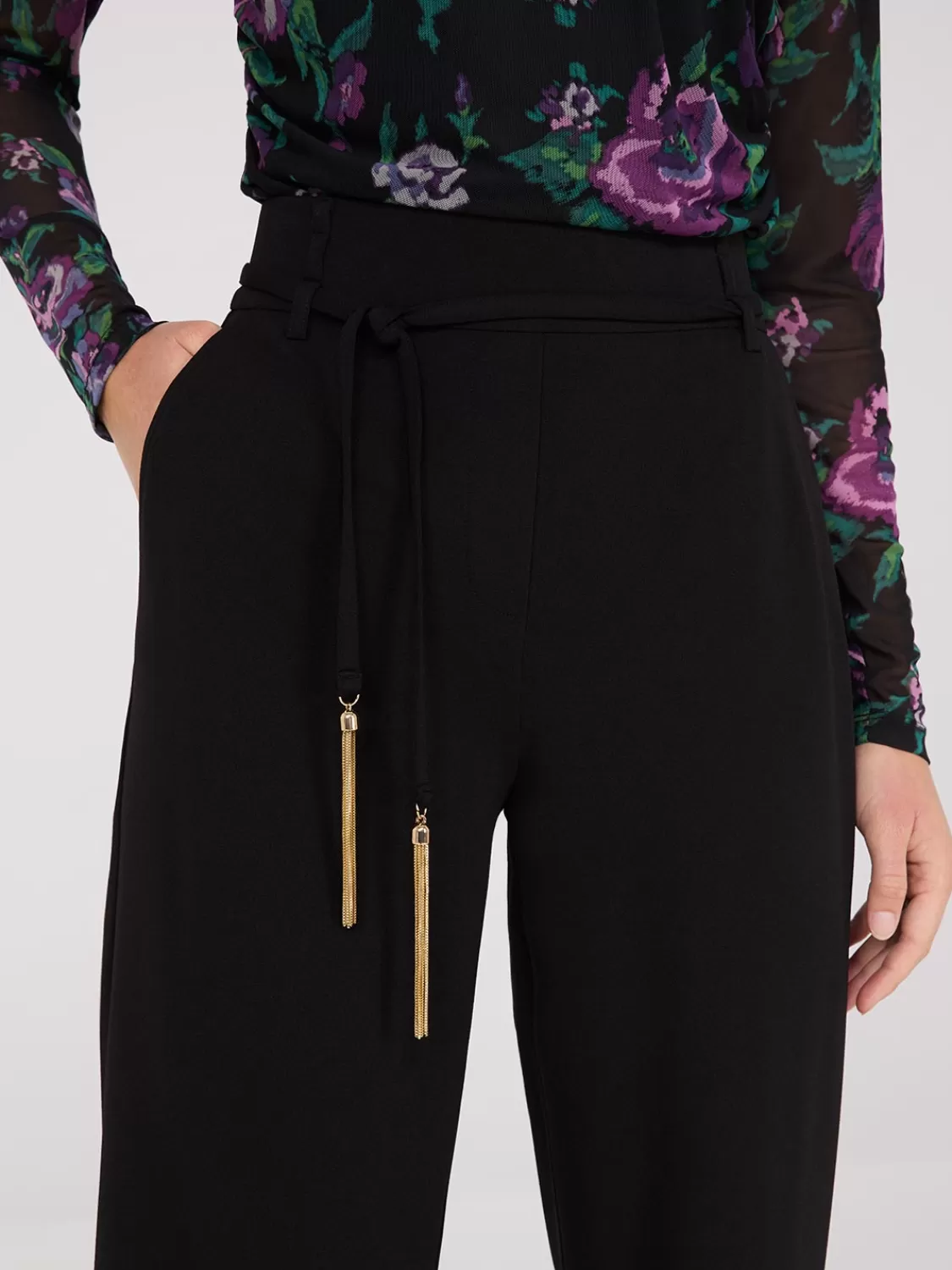 Suzy Shier Bottoms | Pants*Crepe Pants With Sash
