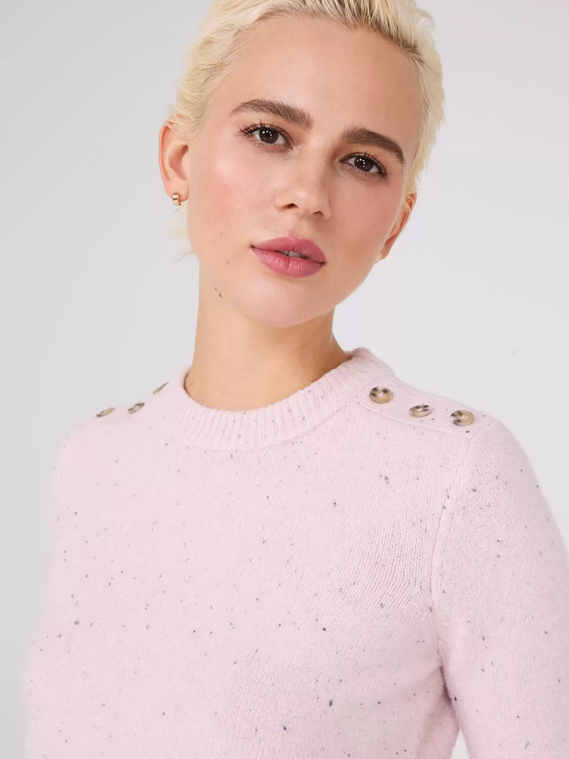 Suzy Shier Long Sleeve | Sweaters & Cardigans*Crew Neck Sweater With Button Details