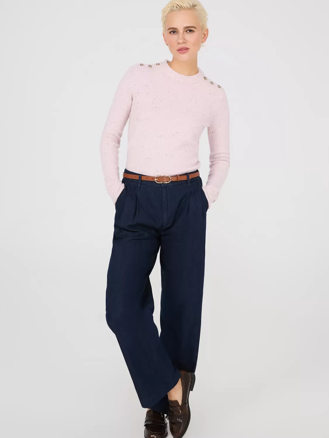 Suzy Shier Long Sleeve | Sweaters & Cardigans*Crew Neck Sweater With Button Details