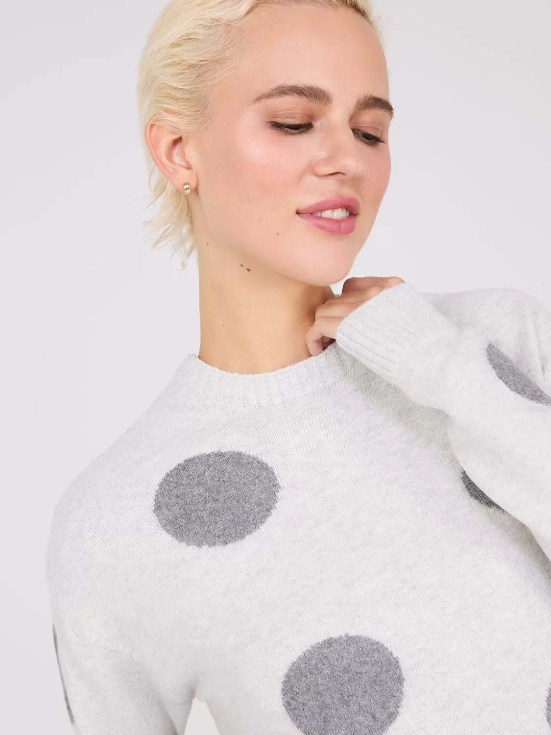 Suzy Shier Long Sleeve | Sweaters & Cardigans*Dot Print Jacquard Sweater