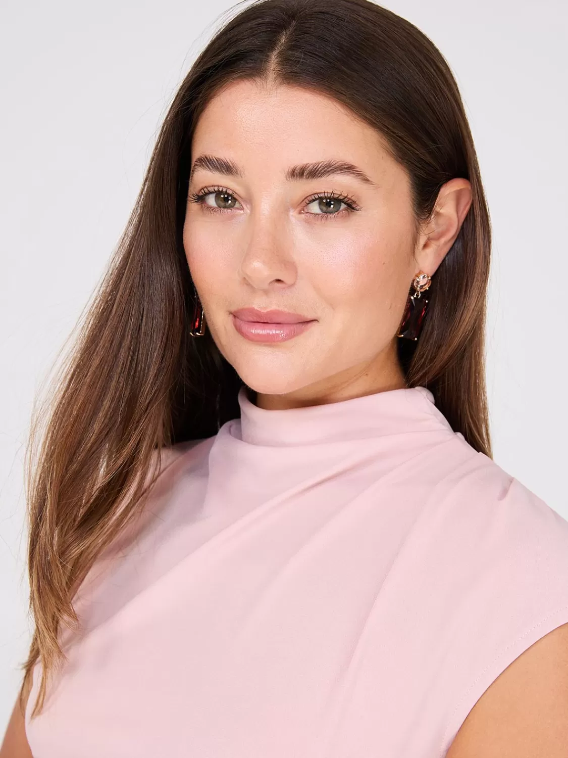 Suzy Shier Tops | Sleeveless*Extended Sleeve Funnel Neck Top