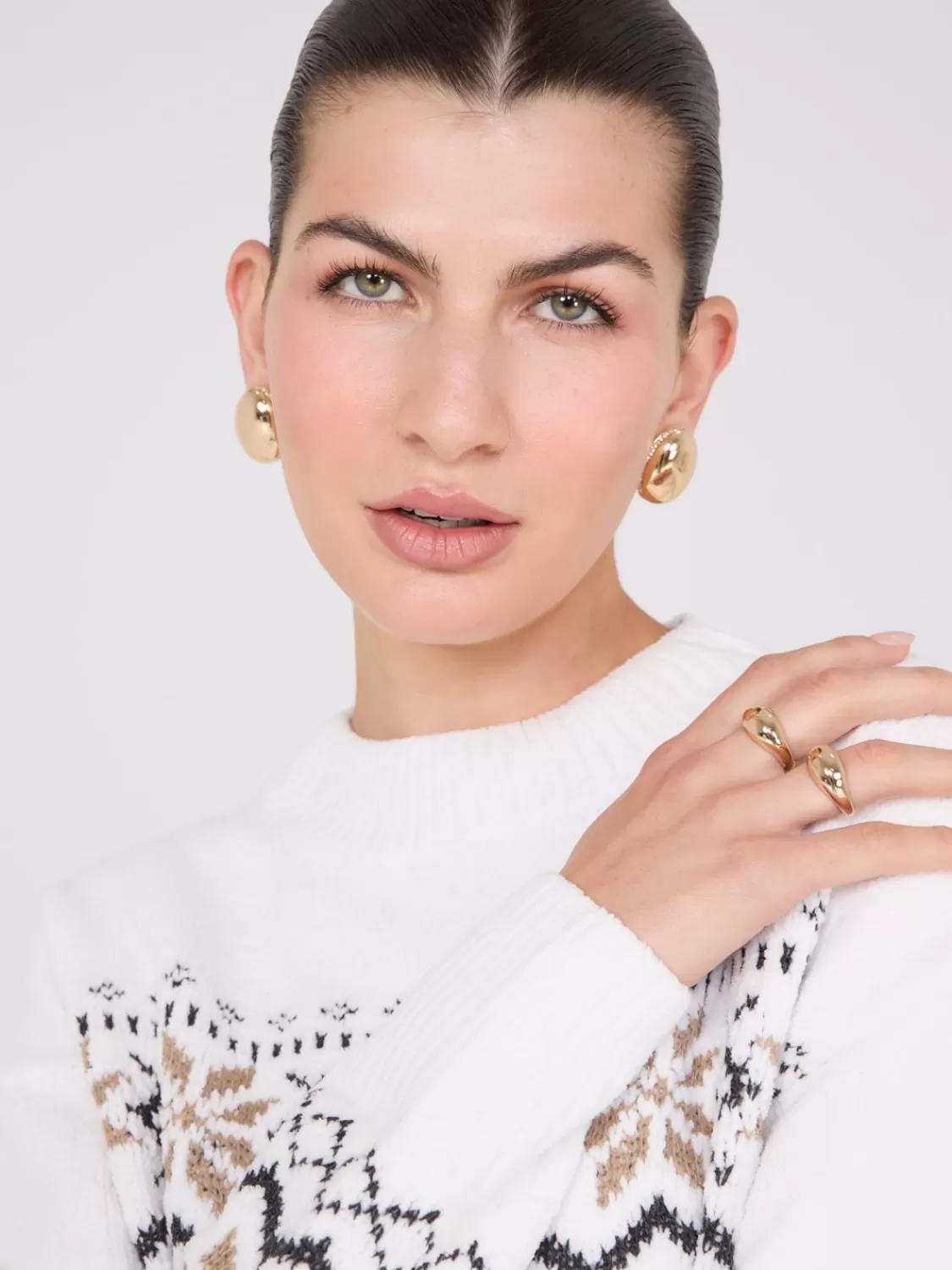 Suzy Shier Long Sleeve | Sweaters & Cardigans*Fair Isle Mock Neck Chenille Sweater