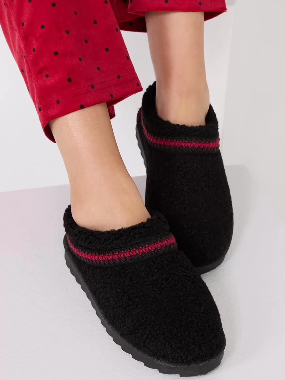 Suzy Shier Belts, Handbags & Shoes | Lounge & Pjs*Faux Fur Lined Suede Slippers
