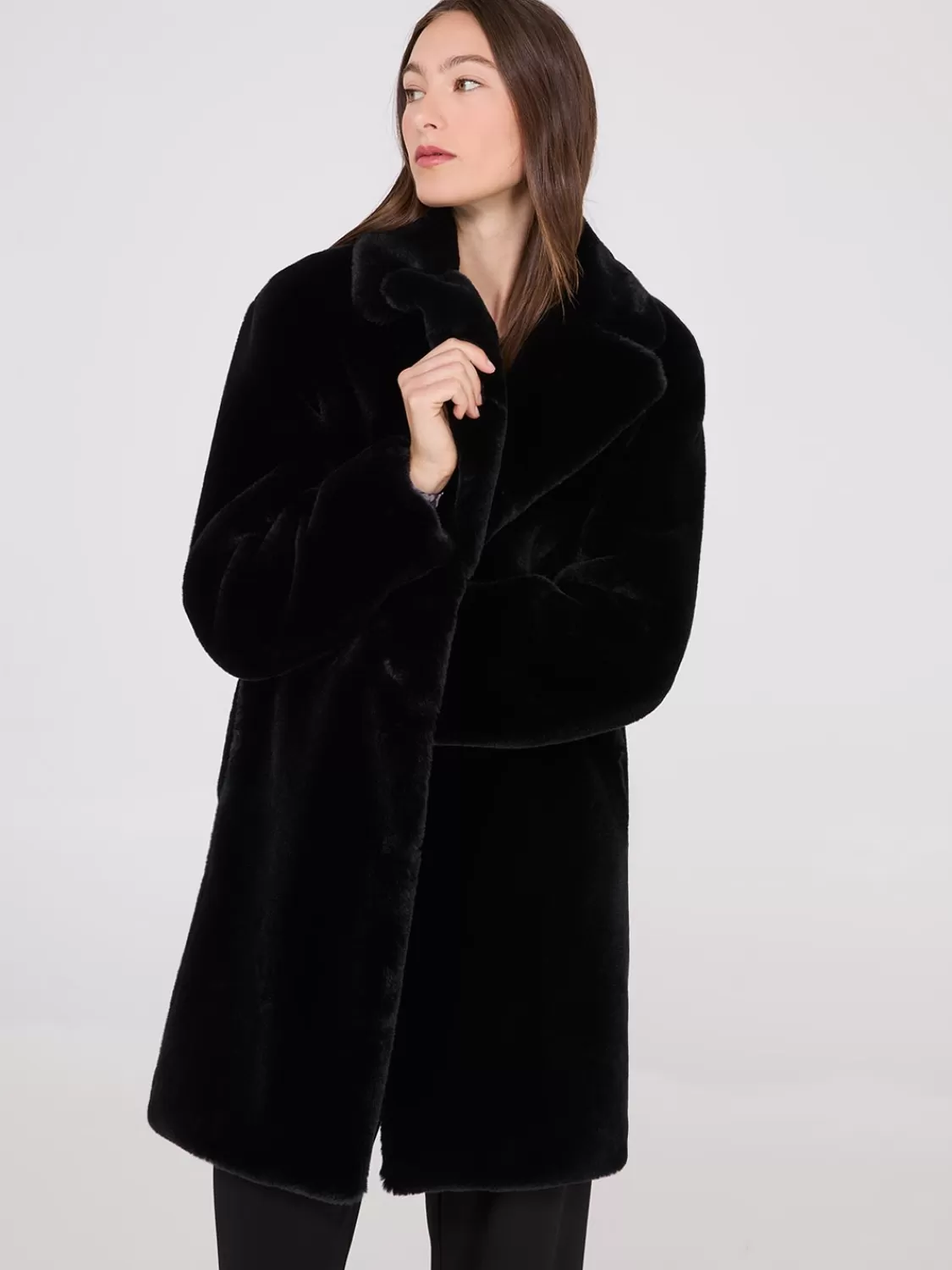 Suzy Shier Coats | Coats*Faux Fur Mid-Length Coat