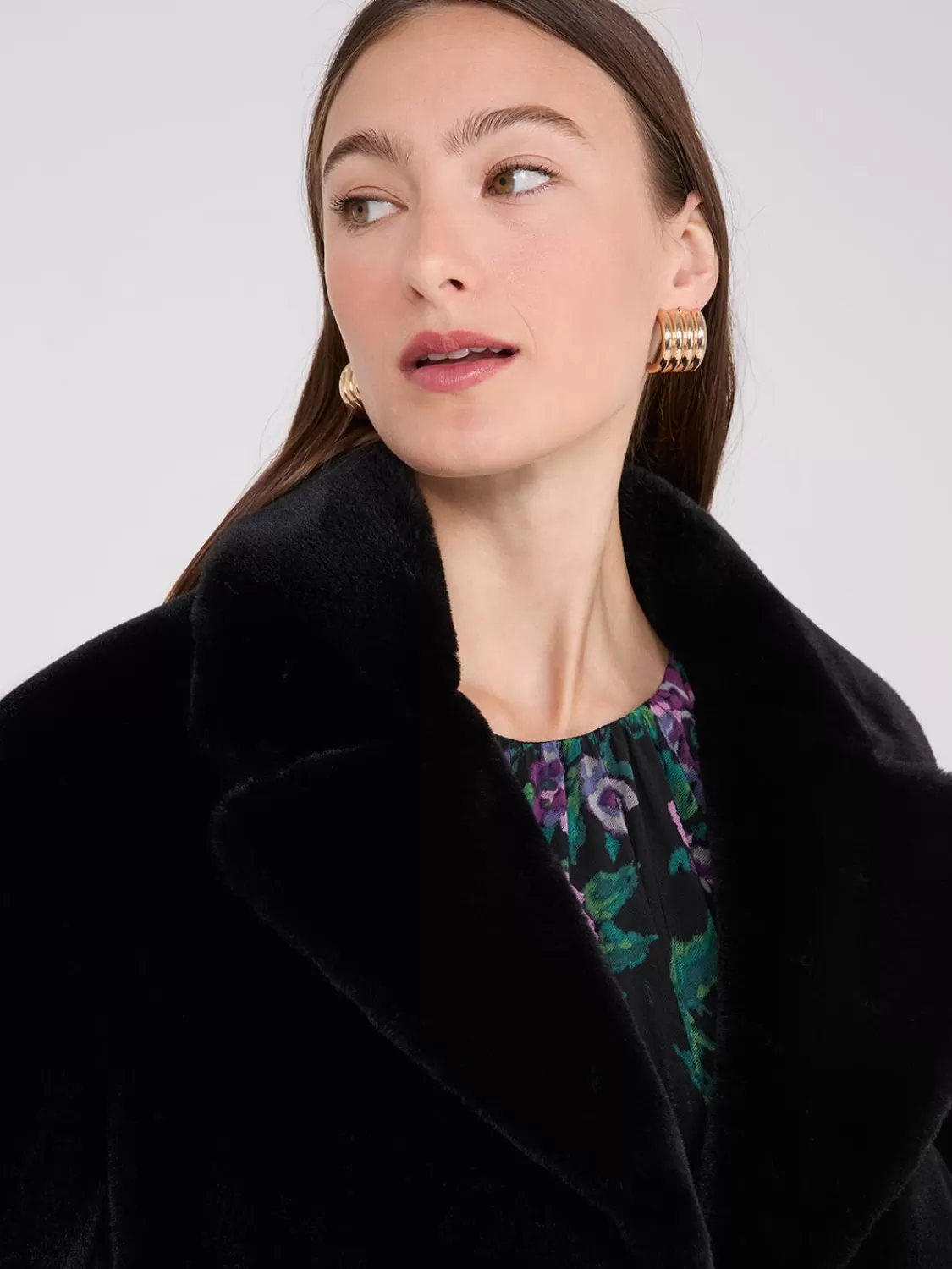 Suzy Shier Coats | Coats*Faux Fur Mid-Length Coat