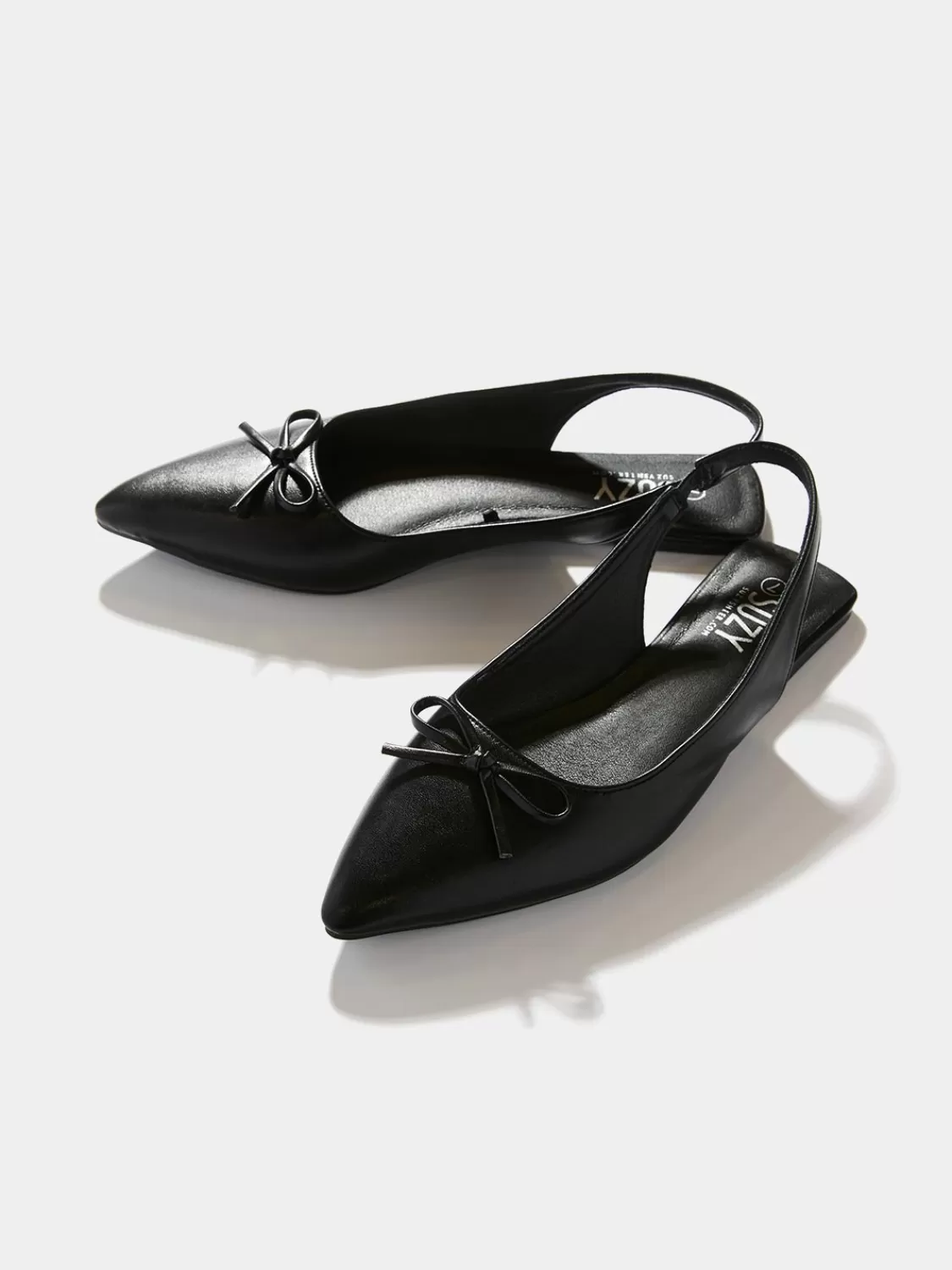 Suzy Shier Belts, Handbags & Shoes*Faux Leather Slingback Flats With Bow Detail