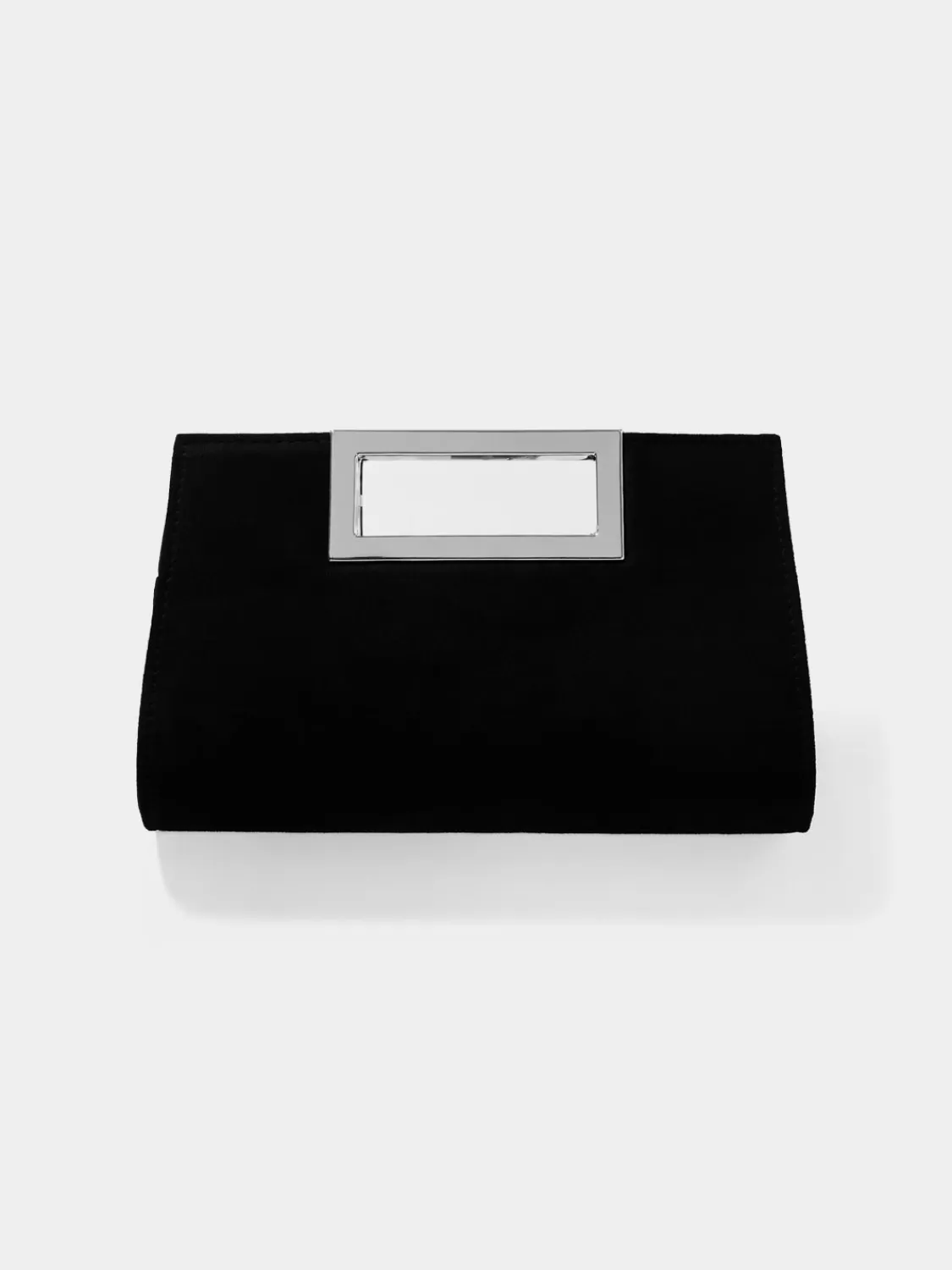 Suzy Shier Handbags By Le Château*Faux Suede Clutch With Metal Handle