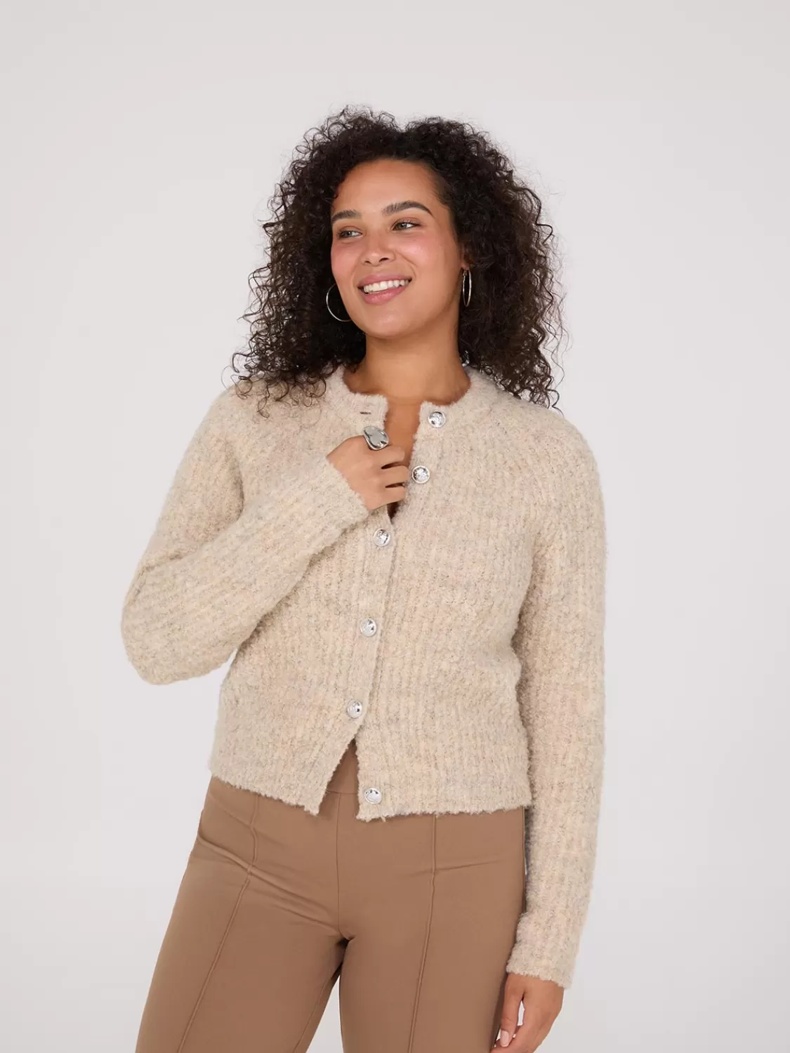 Suzy Shier Long Sleeve | Sweaters & Cardigans*Faux Wool Raglan Cardigan