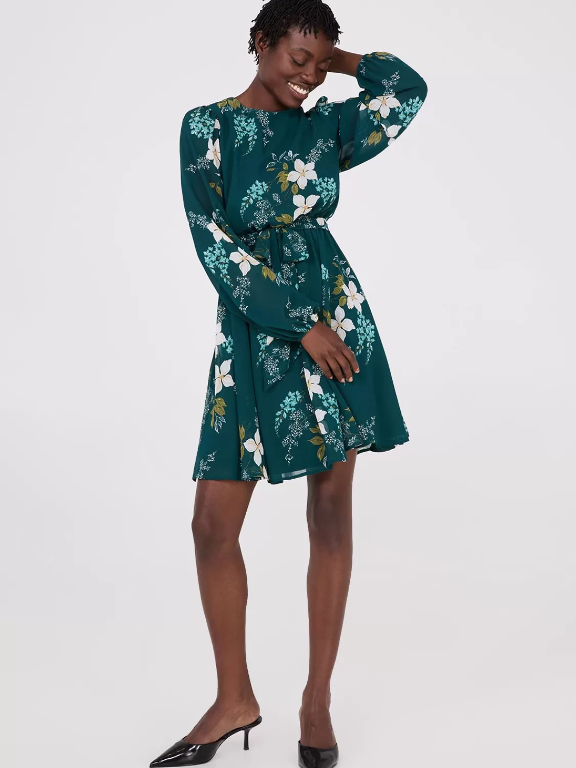 Suzy Shier Casual Dresses | Mini*Floral Print Chiffon Fit & Flare Mini Dress