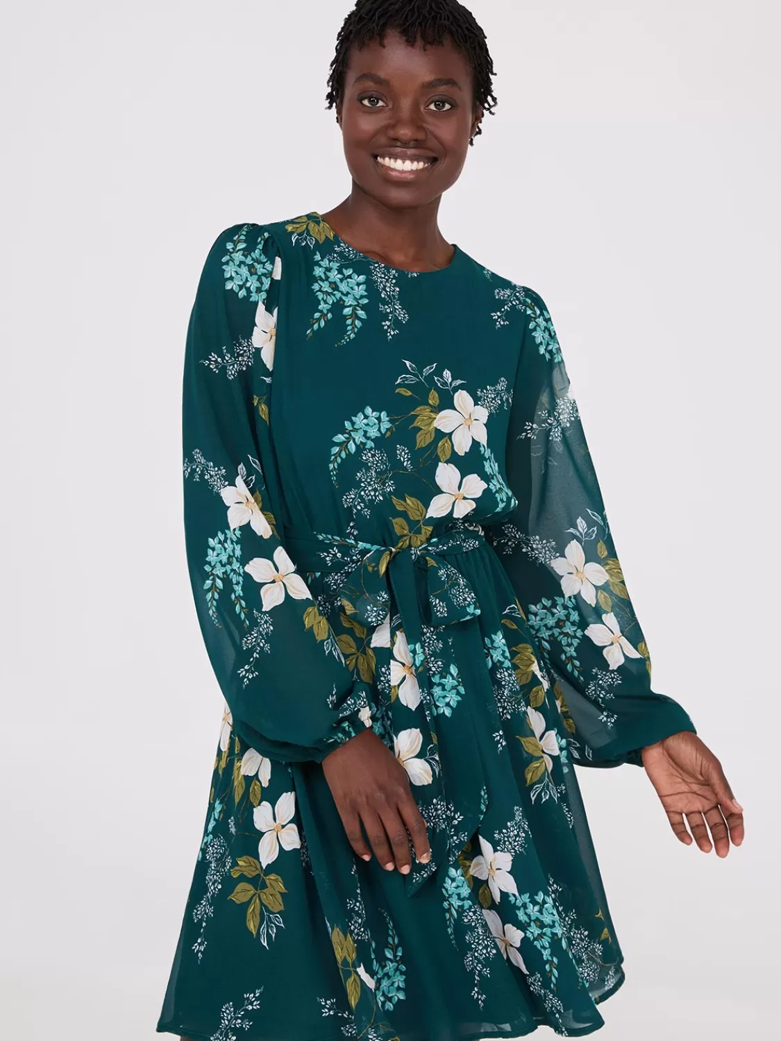 Suzy Shier Casual Dresses | Mini*Floral Print Chiffon Fit & Flare Mini Dress