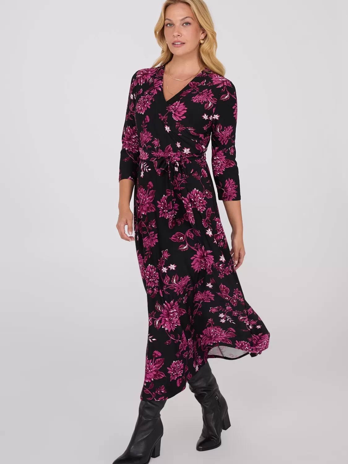 Suzy Shier Casual Dresses | Midi & Maxi*Floral Print Crossover A-Line Maxi Dress