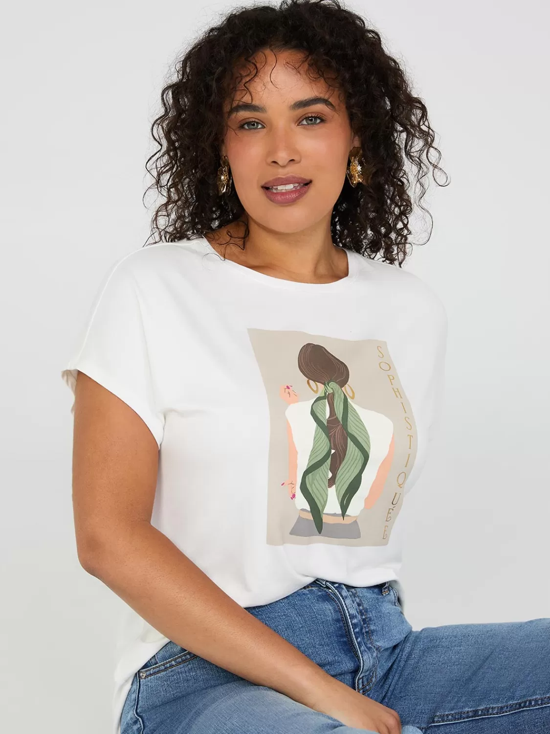 Suzy Shier Short Sleeve | Tank Tops & T-Shirts*Foil "Sophistiquee" Graphic T-Shirt
