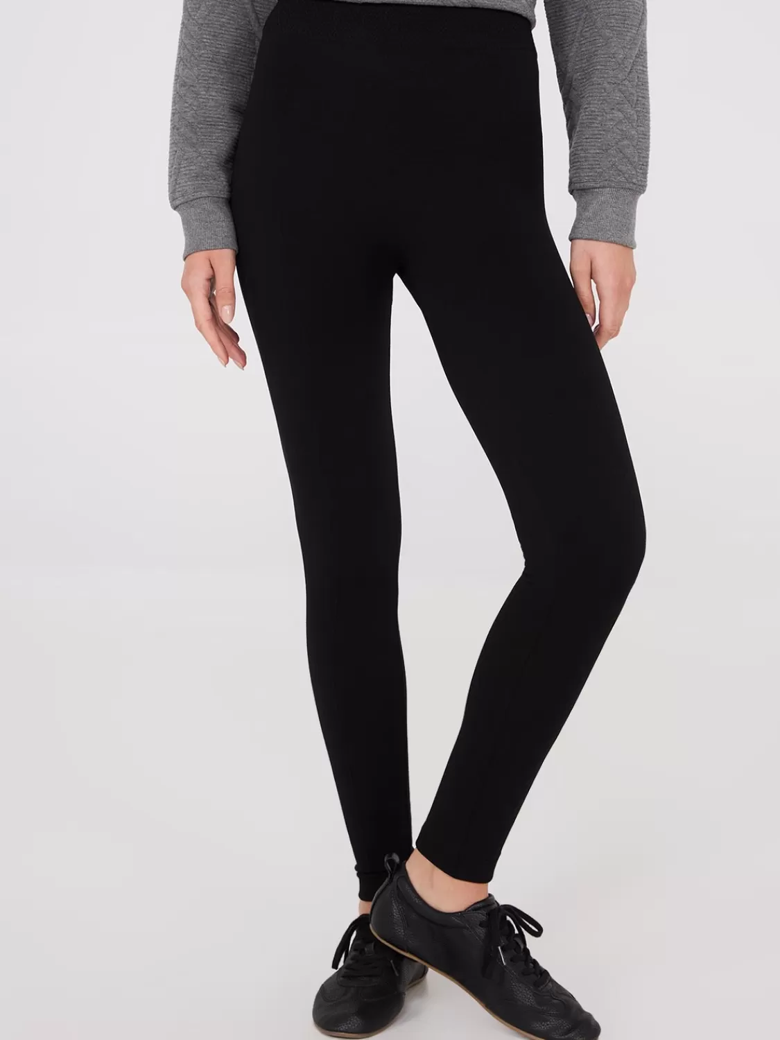 Suzy Shier Leggings & Sweatpants*Front Pintuck Fleece Lined Leggings