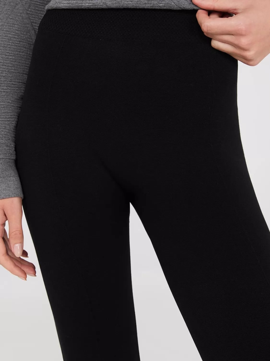 Suzy Shier Leggings & Sweatpants*Front Pintuck Fleece Lined Leggings