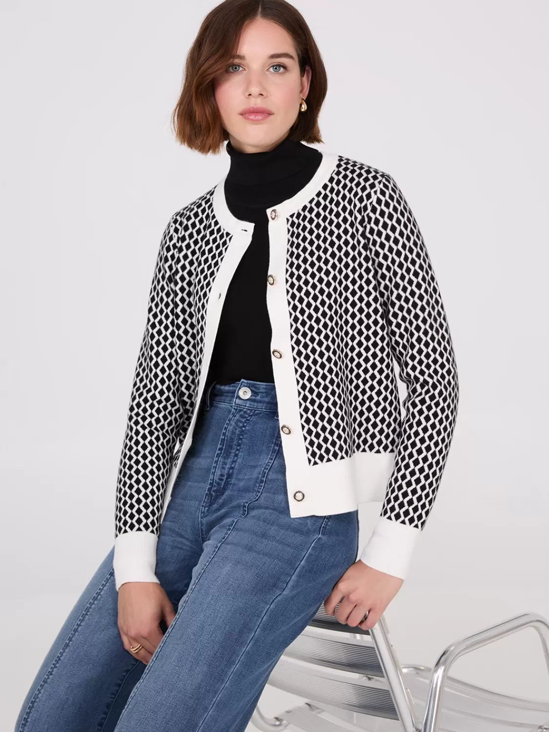 Suzy Shier Long Sleeve | Fashion Tops*Geo Print Cardigan