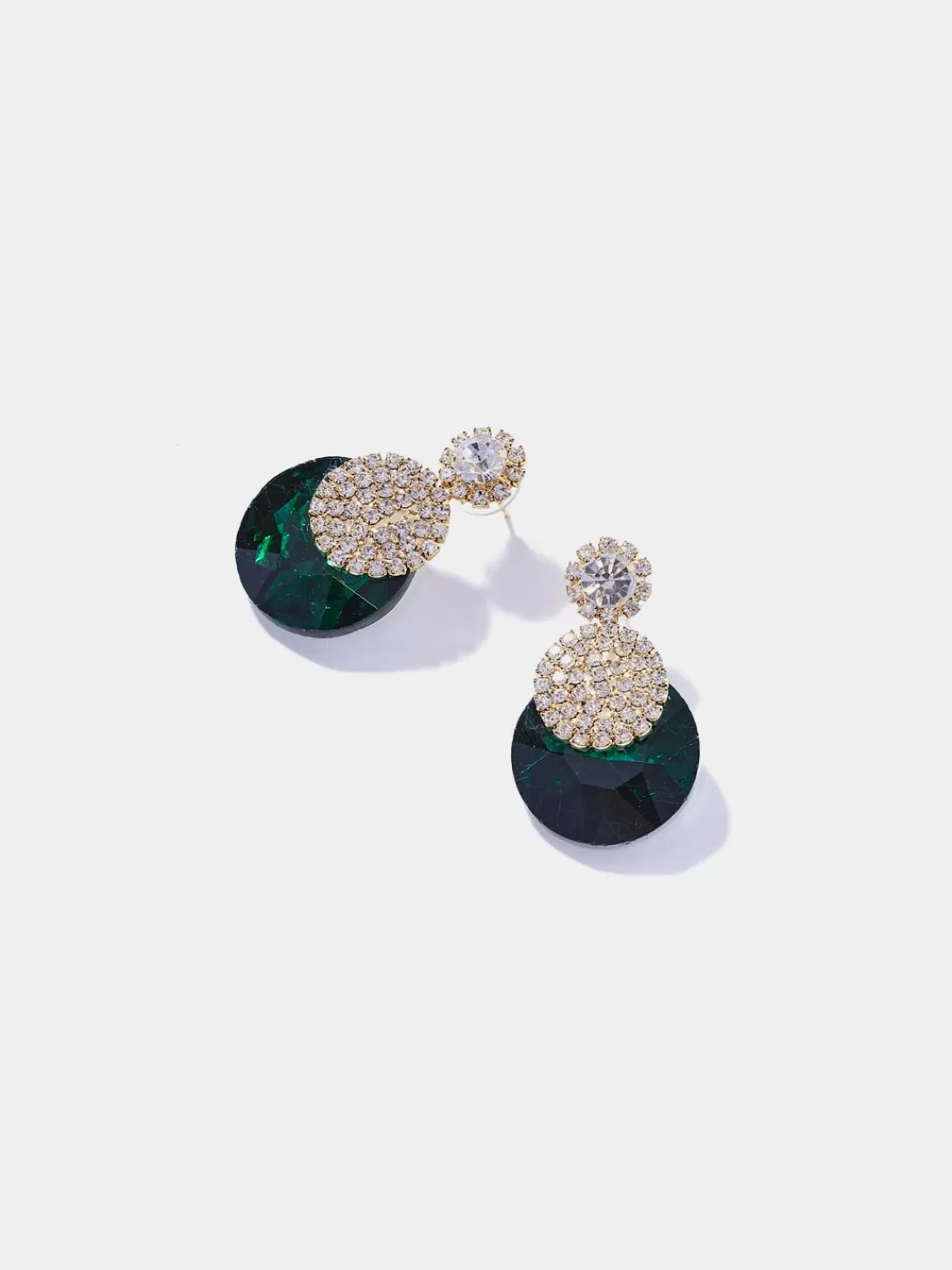 Suzy Shier Jewelry By Le Château*Glass Drop Earring With Pavé Detail