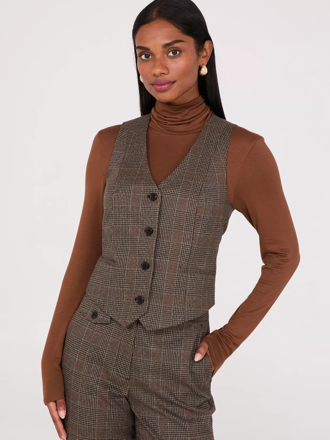 Suzy Shier Suiting | Blazers & Vests*Glen Plaid Button-Front Vest