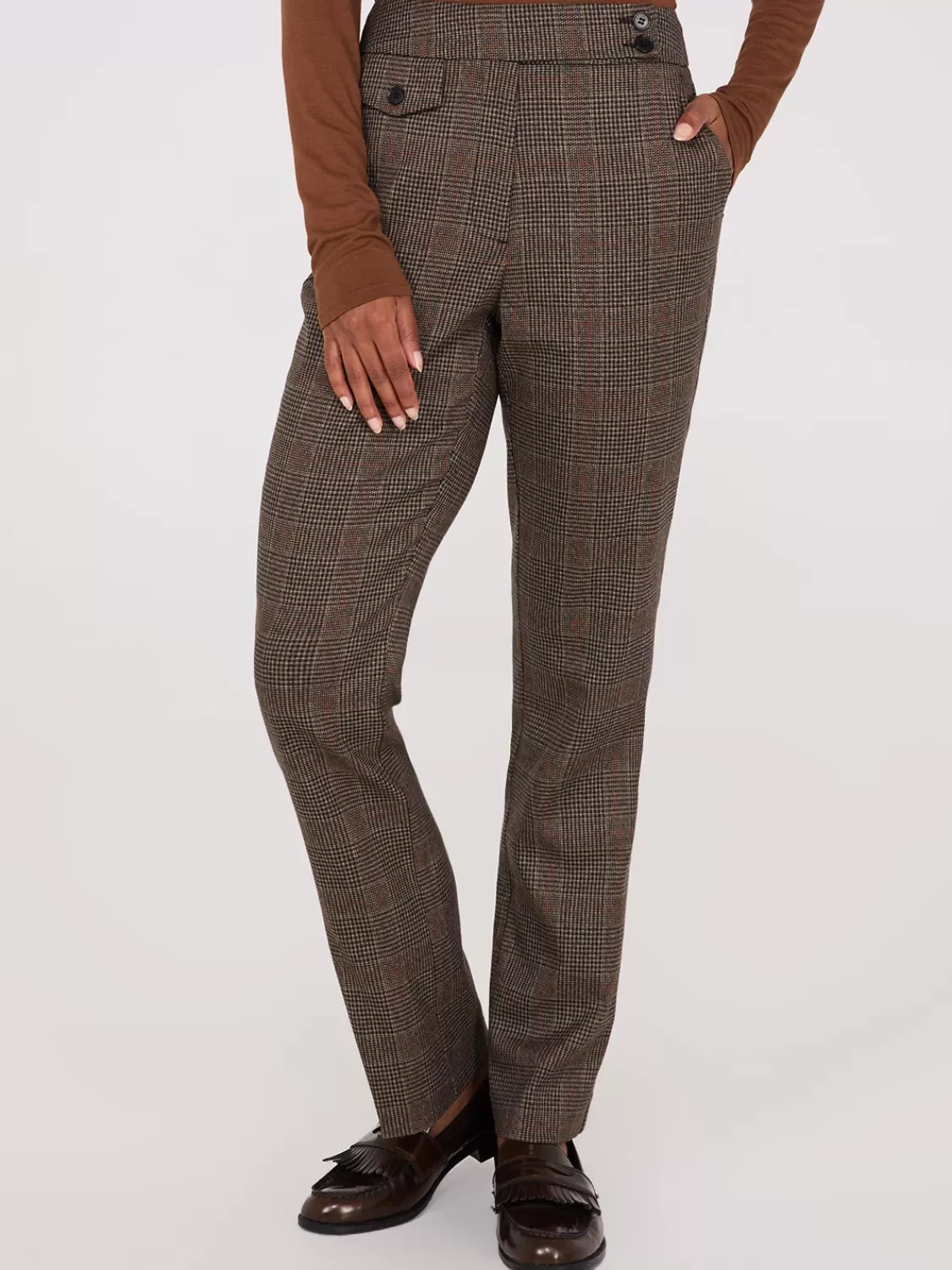 Suzy Shier Suiting | Bottoms*Glen Plaid Straight Leg Pants
