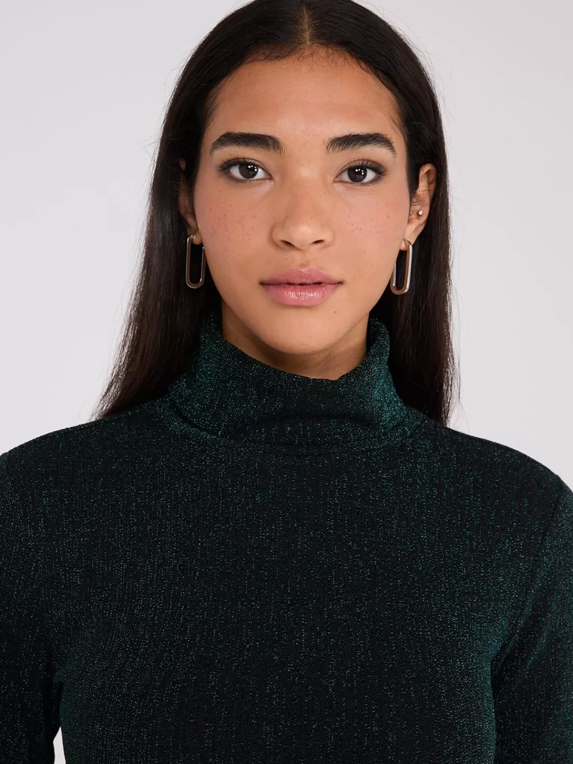 Suzy Shier Long Sleeve | Fashion Tops*Glitter Turtleneck Top