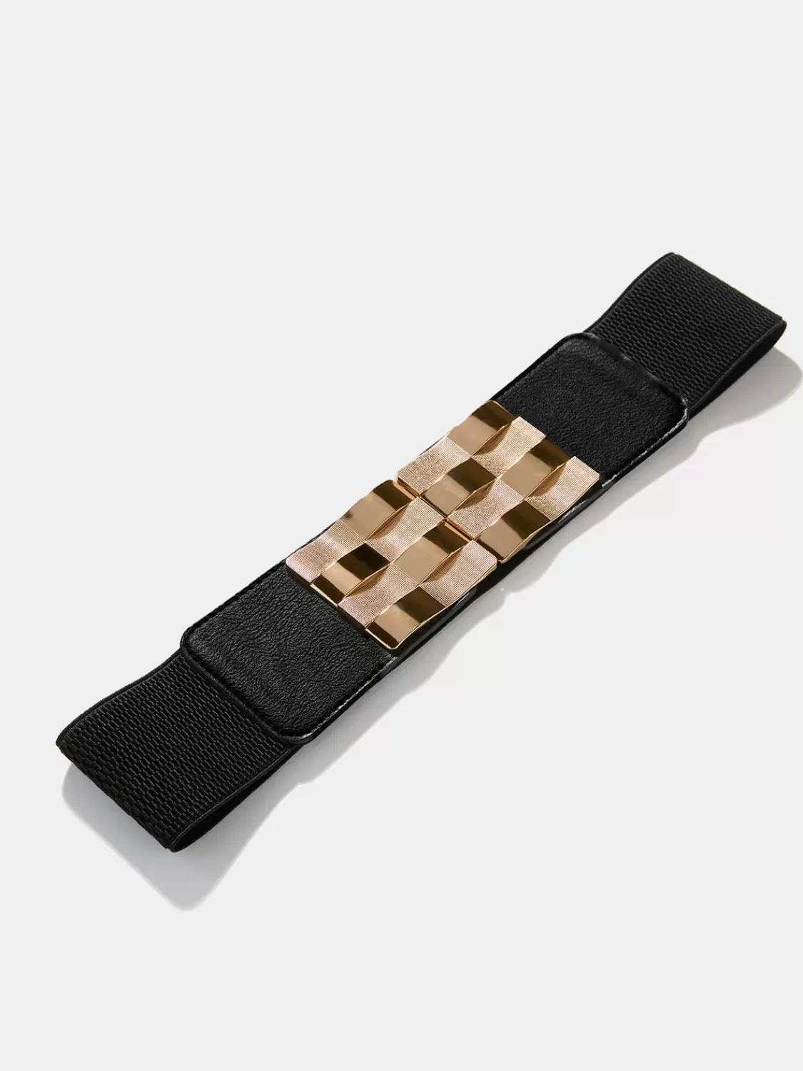 Suzy Shier Belts, Handbags & Shoes*Gold Square Buckle Elastic Belt