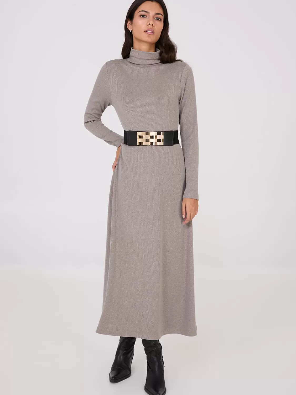 Suzy Shier Belts, Handbags & Shoes*Gold Square Buckle Elastic Belt