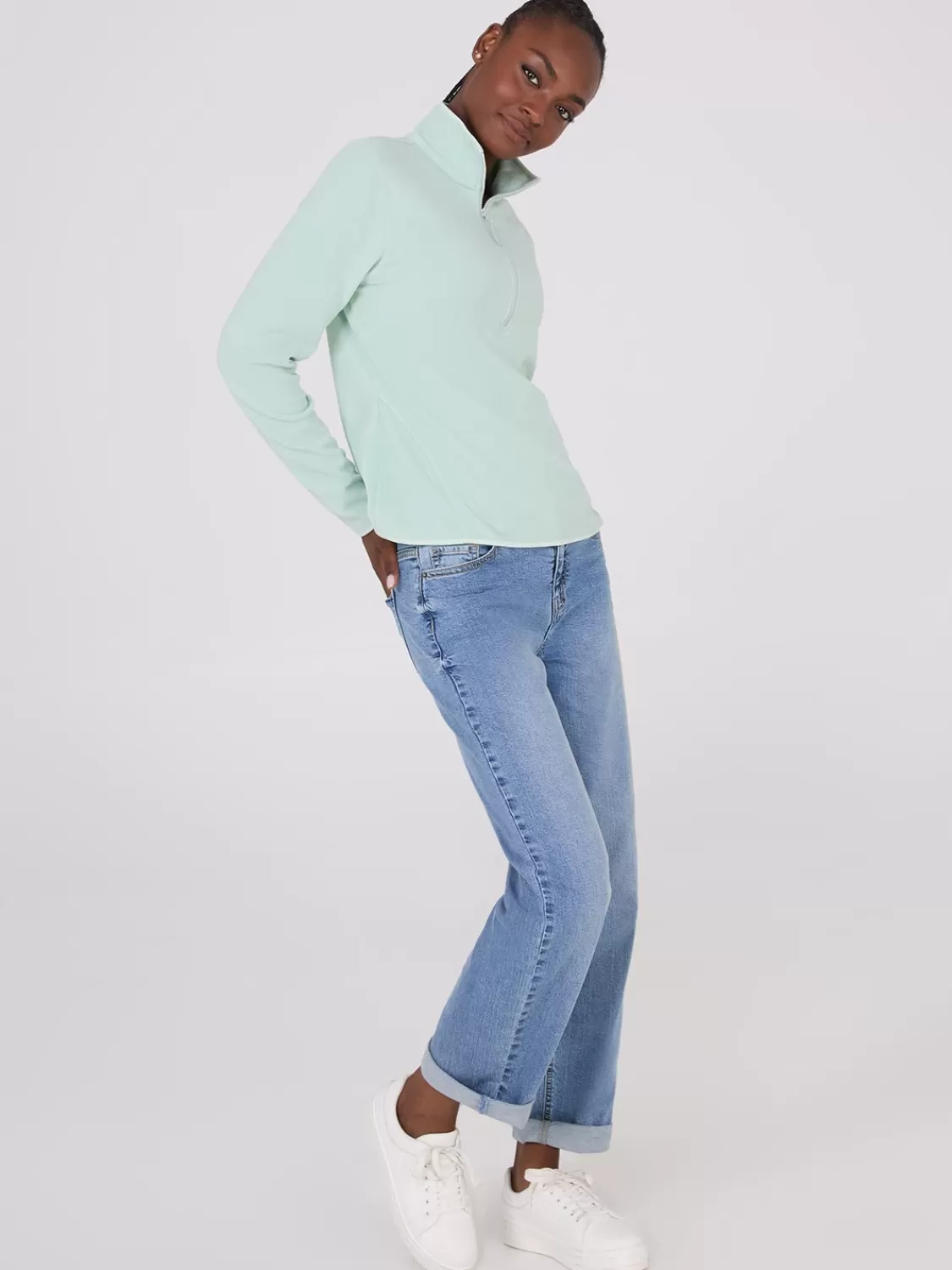 Suzy Shier Lounge & Pjs | Long Sleeve*Half-Zip Polar Fleece Top